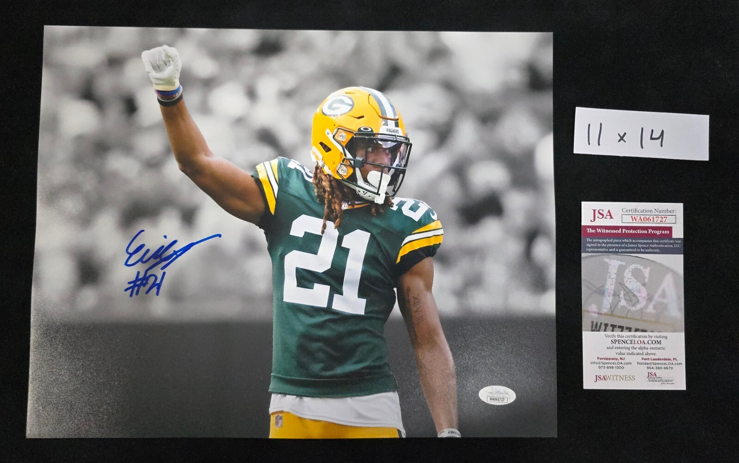 Green Bay Packers Eric Stokes Autographed 11X14 Photo Jsa Coa