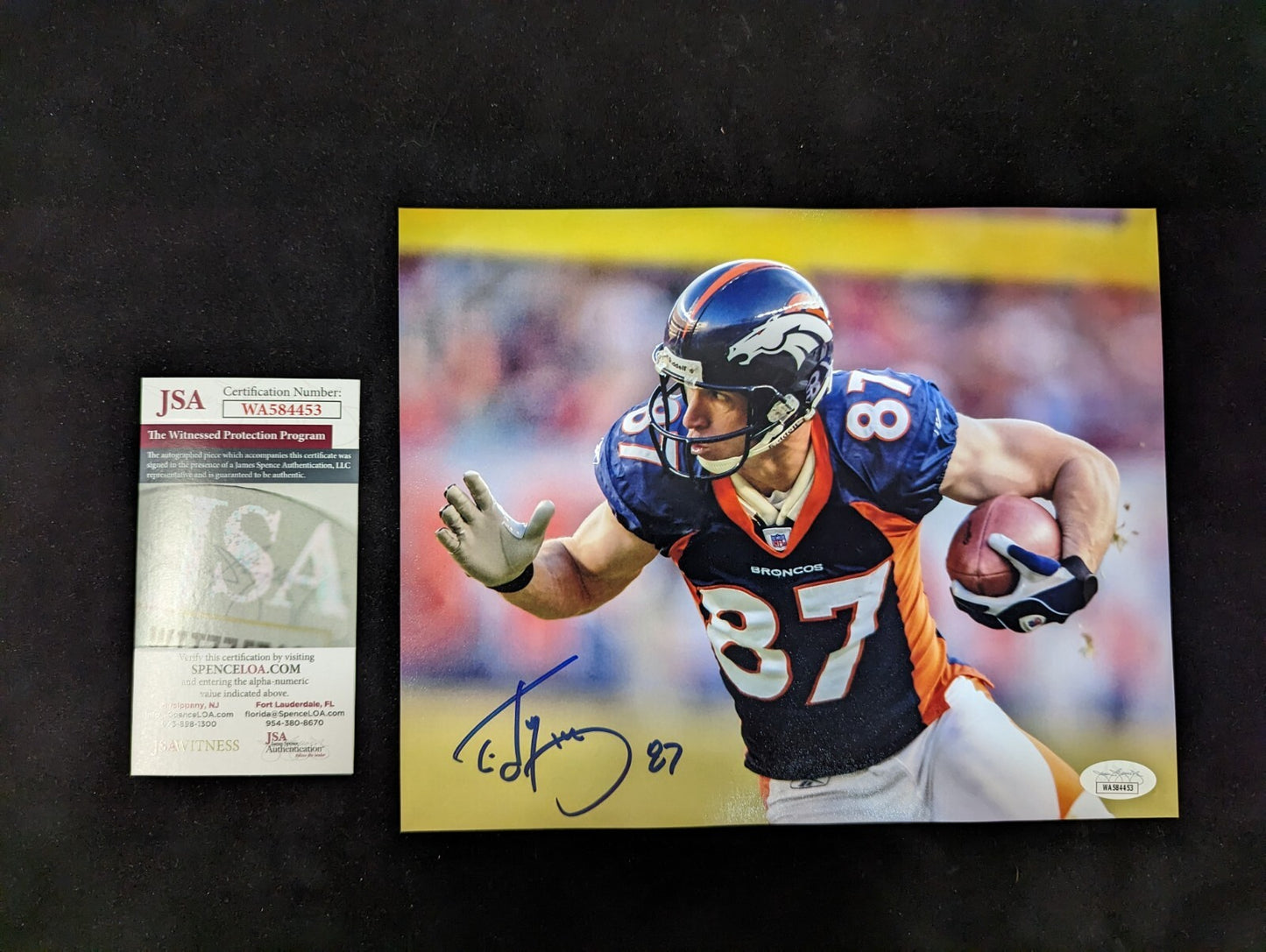 Denver Broncos Ed Mccaffery Autographed Signed 8X10 Photo Jsa Coa