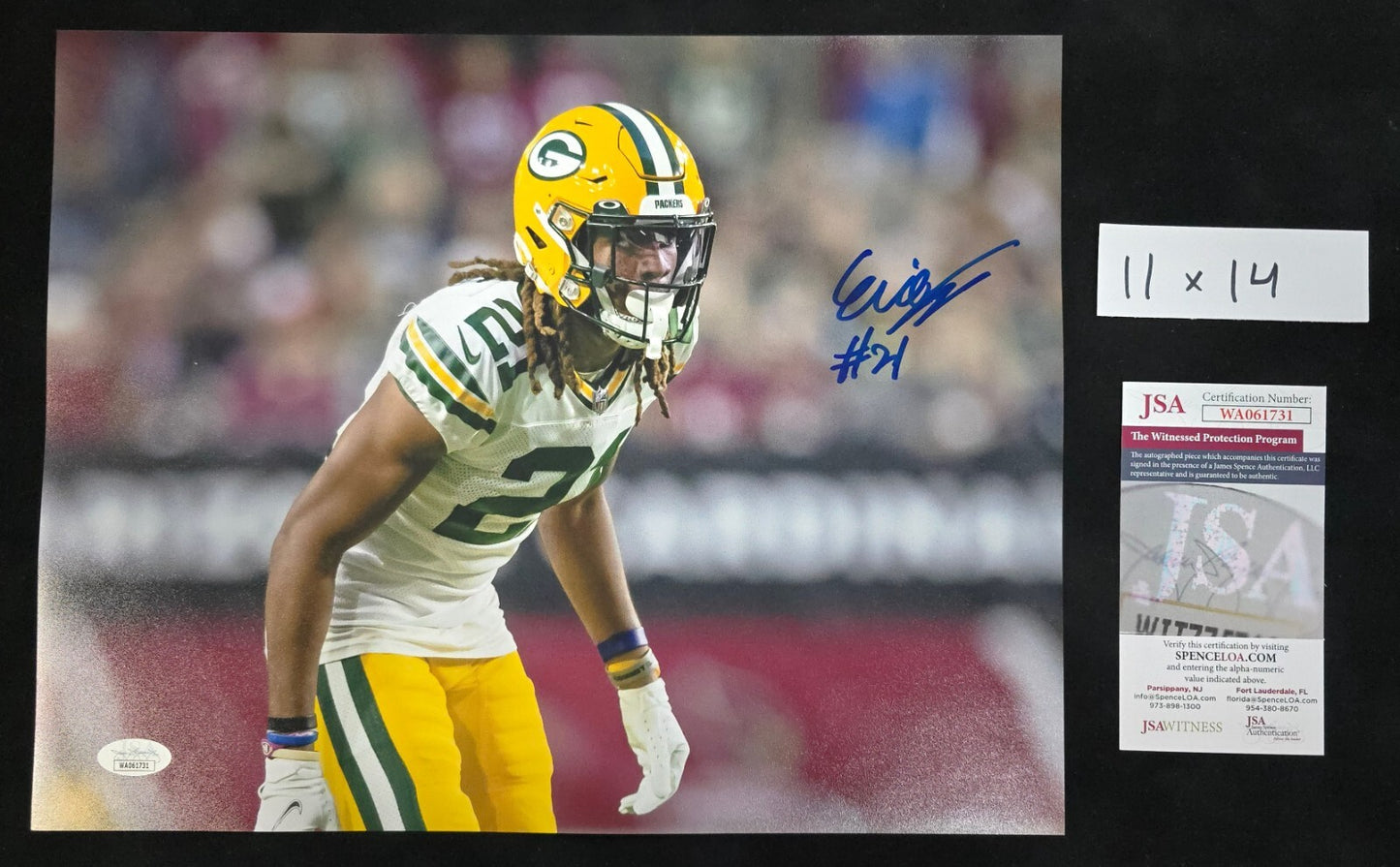 Green Bay Packers Eric Stokes Autographed 11X14 Photo Jsa Coa