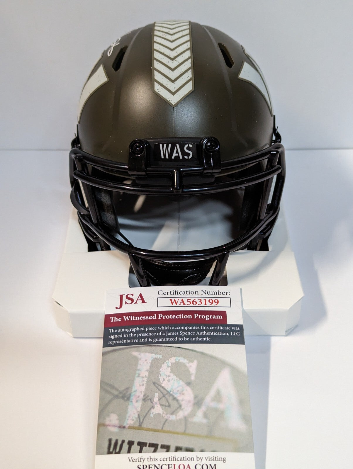 Washington Commanders Clinton Portis Salute To Service Mini Helmet Jsa Coa