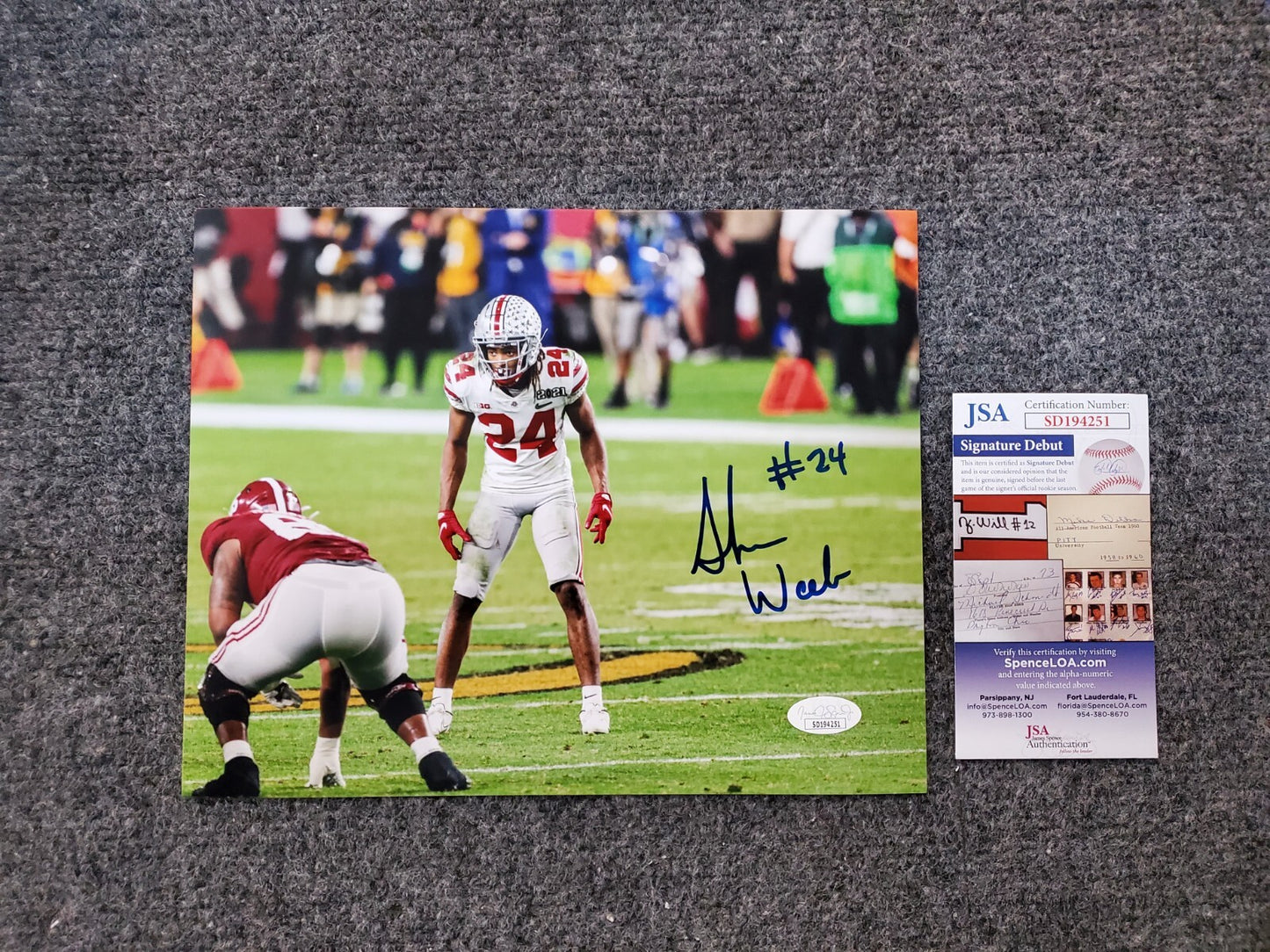 Ohio State Buckeyes Shaun Wade Autographed 8X10 Photo Jsa Coa