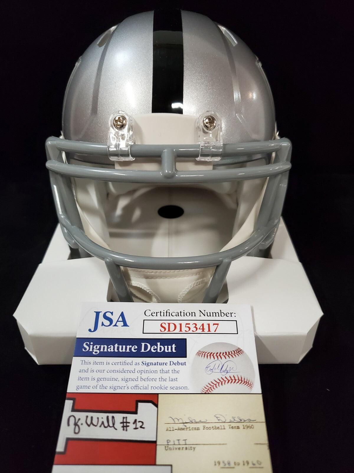 Las Vegas Raiders Tre'von Moehrig Autographed Signed Speed Mini Helmet Jsa Coa