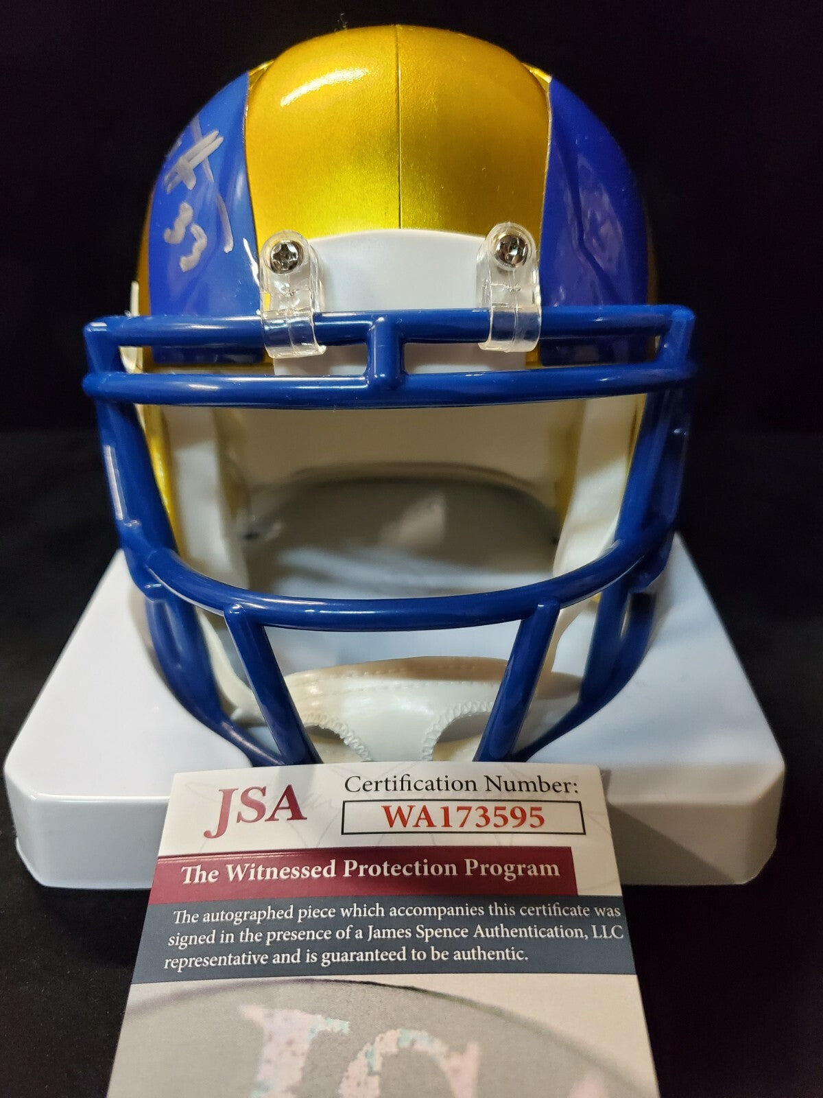 Los Angeles Rams Nick Scott Autographed Flash Mini Helmet Jsa Coa
