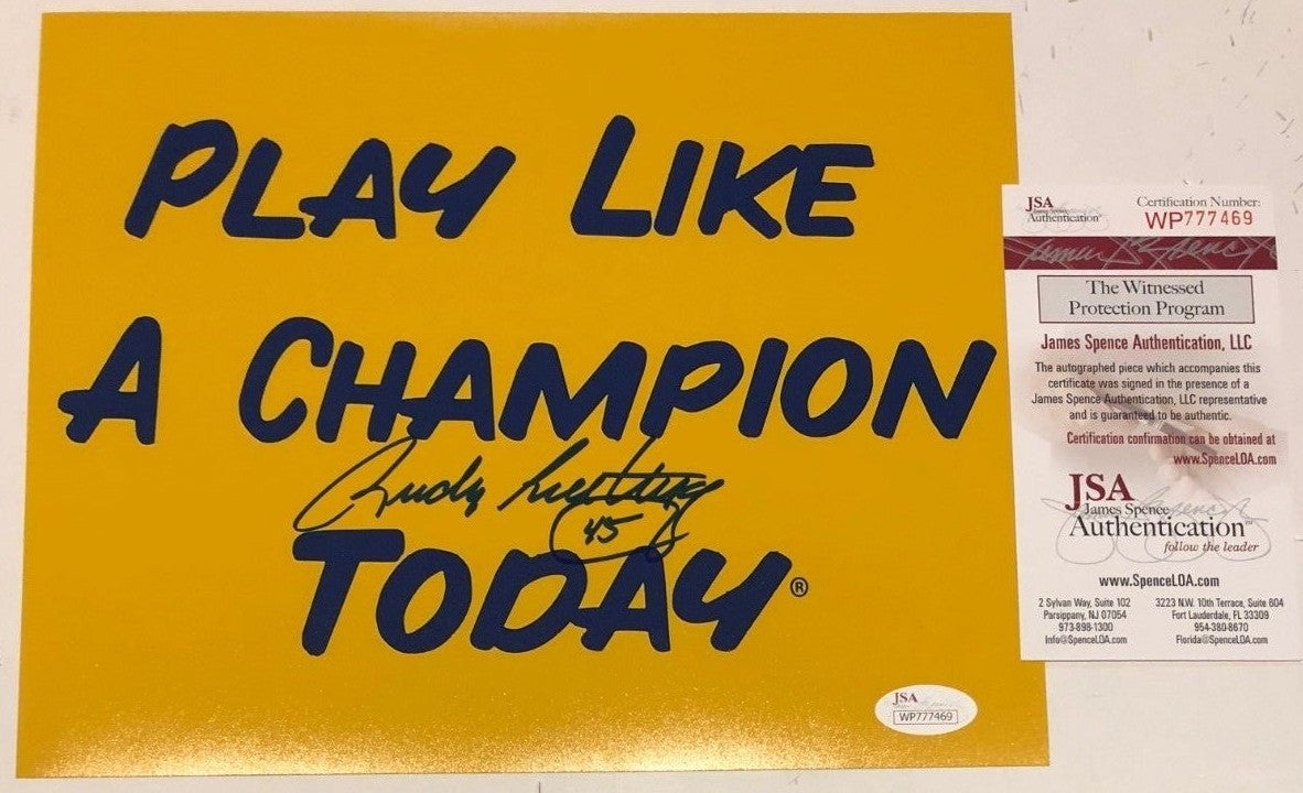 Rudy Ruettiger Autographed Signed Notre Dame 8X10 Photo Jsa Coa