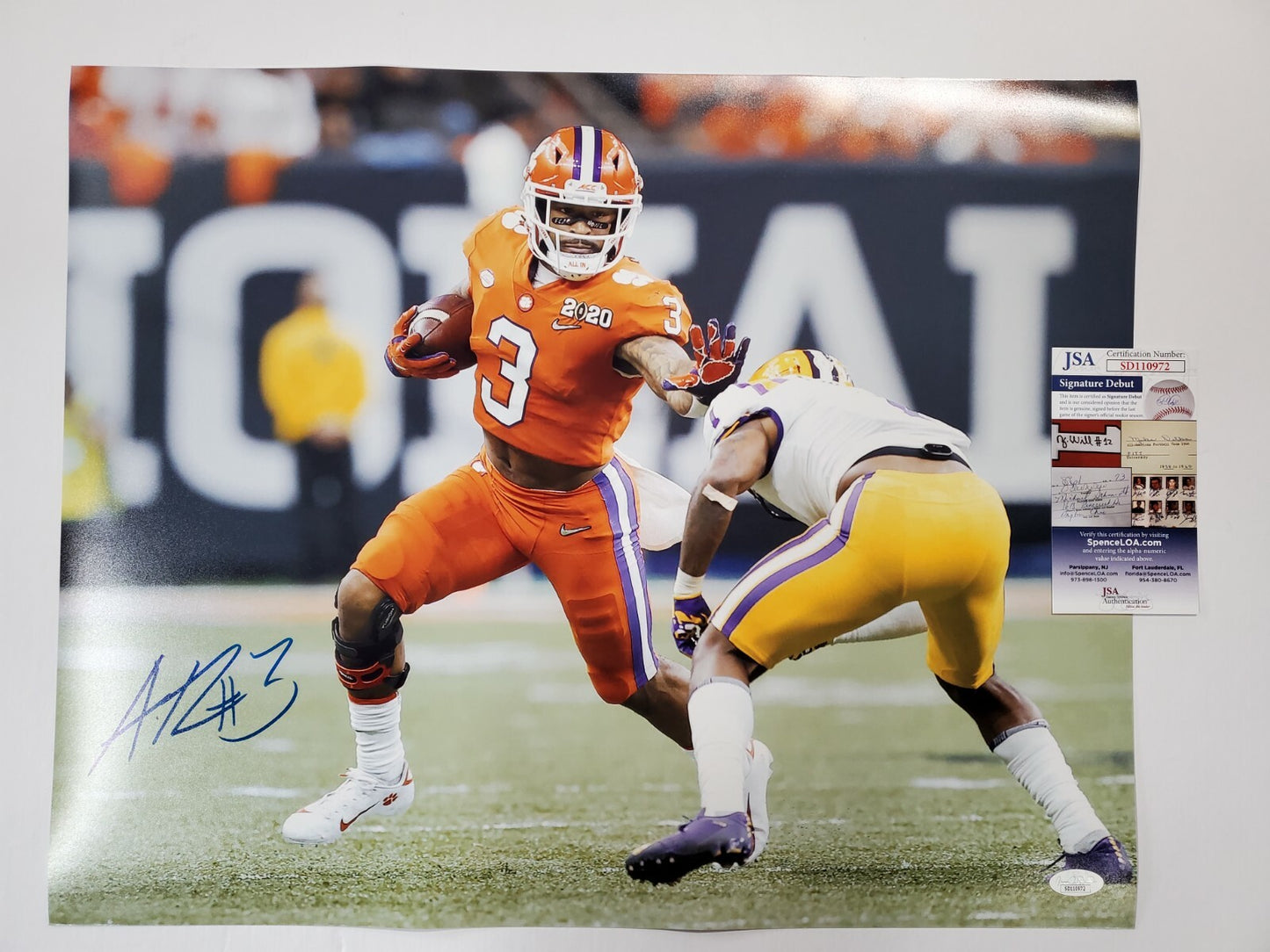 Clemson Tigers Amari Rodgers Autographed Signed 16X20 Photo Jsa Coa