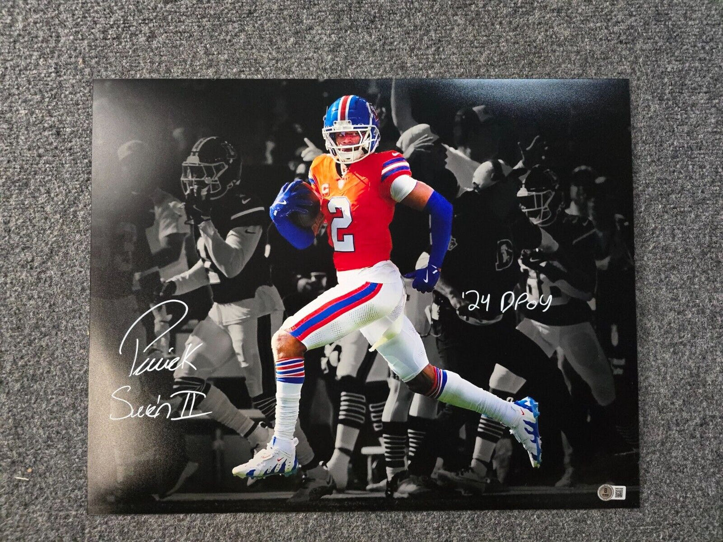 Denver Broncos Pat Surtain Ii Autographed Signed "Dpoy" 16X20 Photo Jsa Holo
