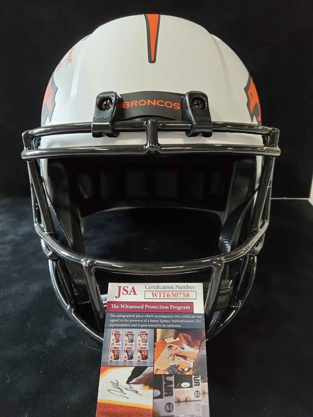 Denver Broncos Kj Hamler Autographed Inscribed Full Sz Lunar Rep Helmet Jsa Coa