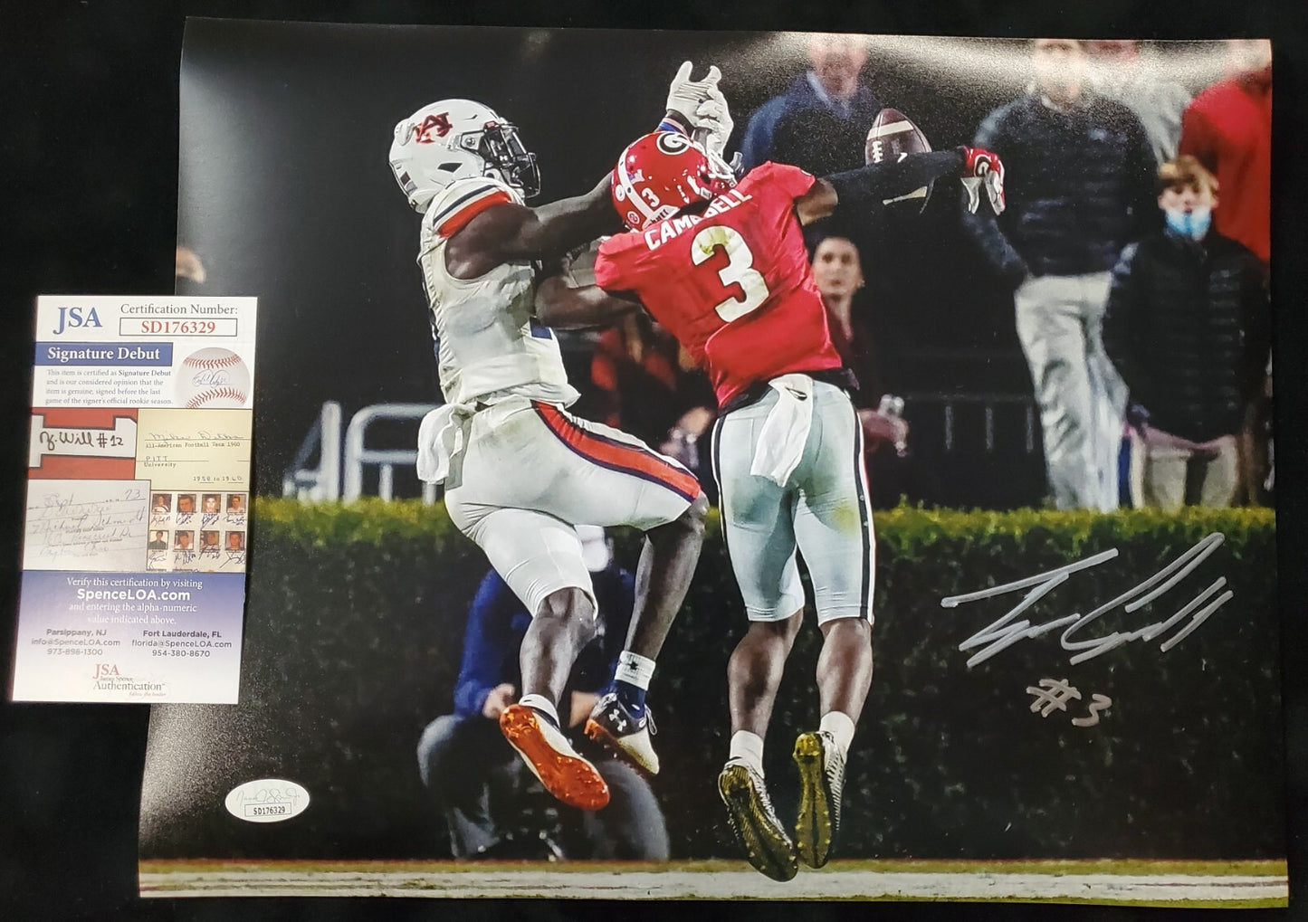 Georgia Bulldogs Tyson Campbell Autographed Signed 11X14 Photo Jsa Coa