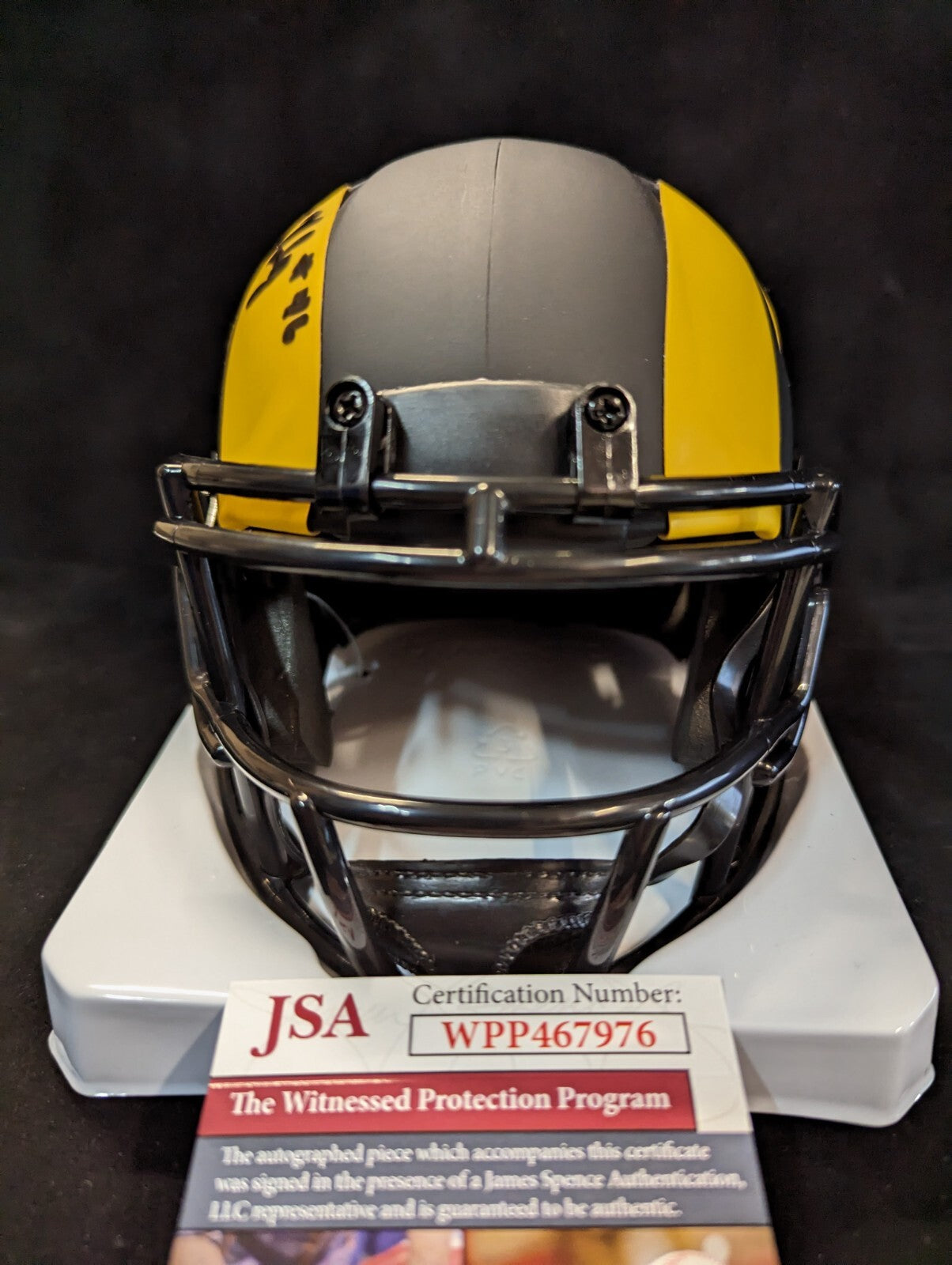Los Angeles Rams Grant Haley Autographed Eclipse Mini Helmet Jsa Coa