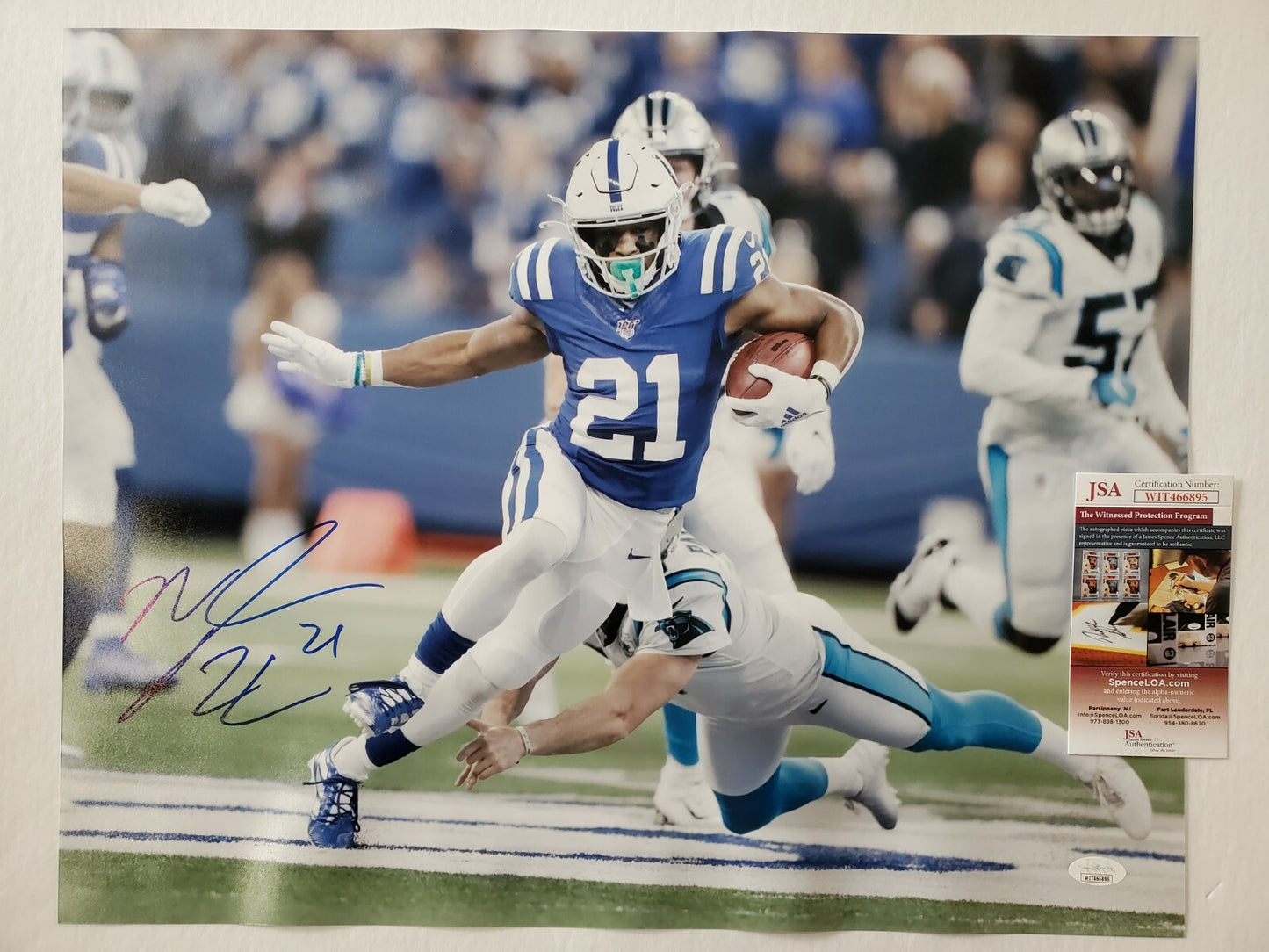 Indianapolis Colts Nyheim Hines Autographed Signed 16X20 Photo Jsa Coa