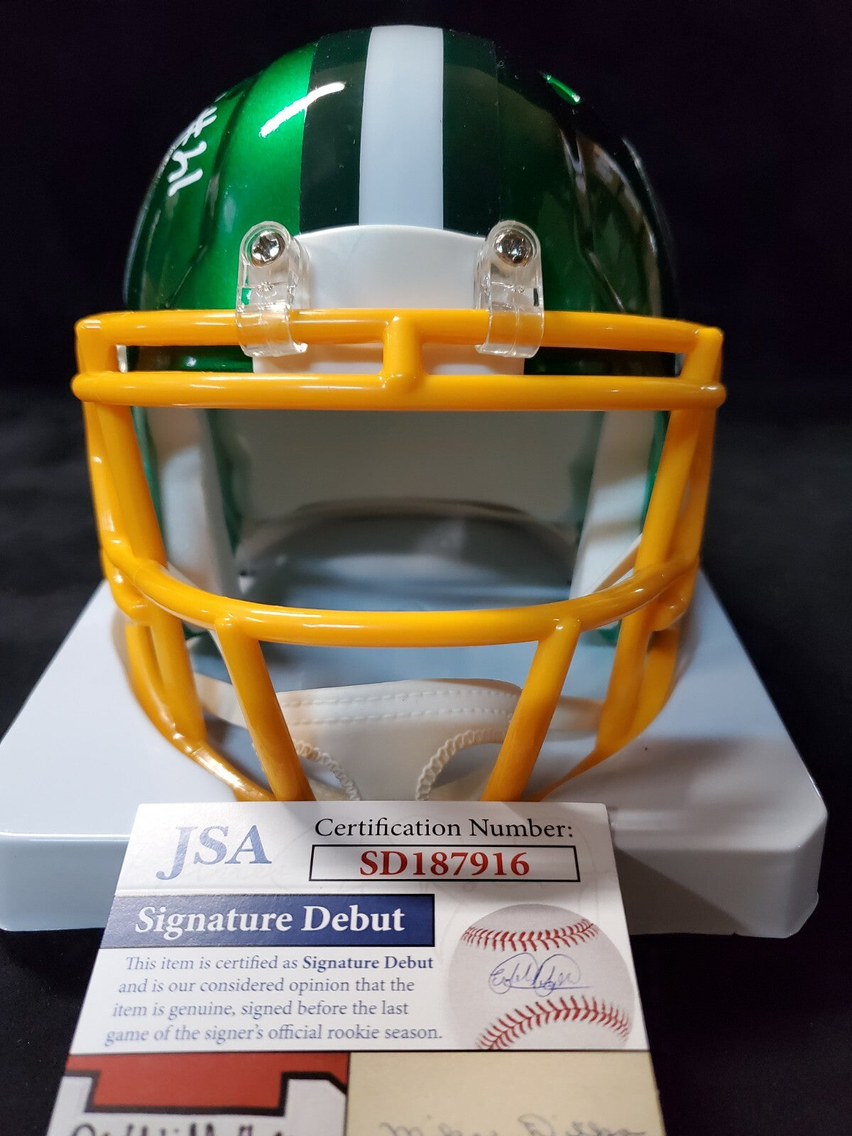 Green Bay Packers Eric Stokes Autographed Signed Flash Mini Helmet Jsa Coa