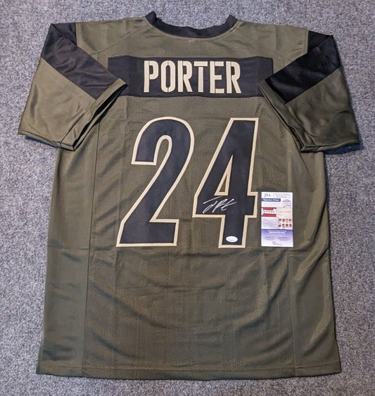 MVP Authentics Pittsburgh Steelers Joey Porter Jr Autographed Salute To Service Jersey Jsa Coa 117 sports jersey framing , jersey framing