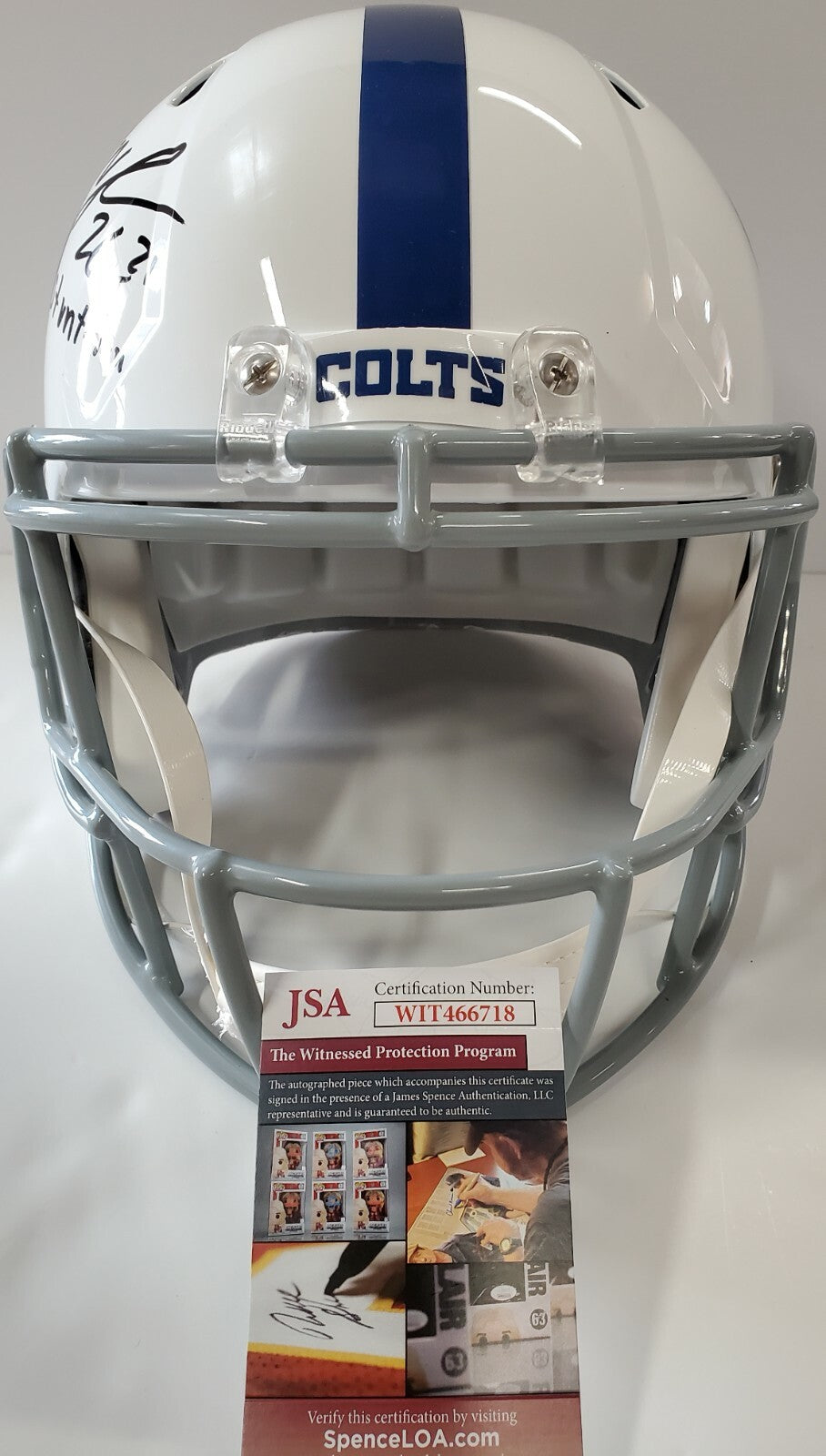 Nyheim Hines Signed Indianapolis Colts Speed Rep Full Size Helmet Jsa Coa