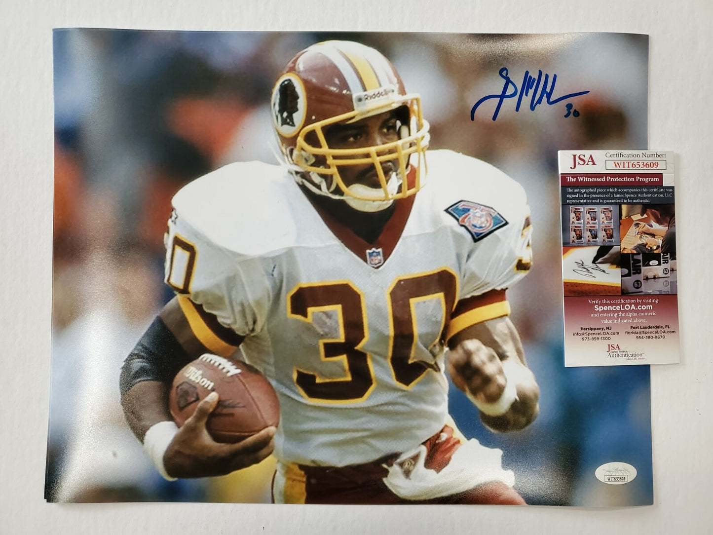 Washington Football Team Brian Mitchell Autographed 11X14 Photo Jsa Coa