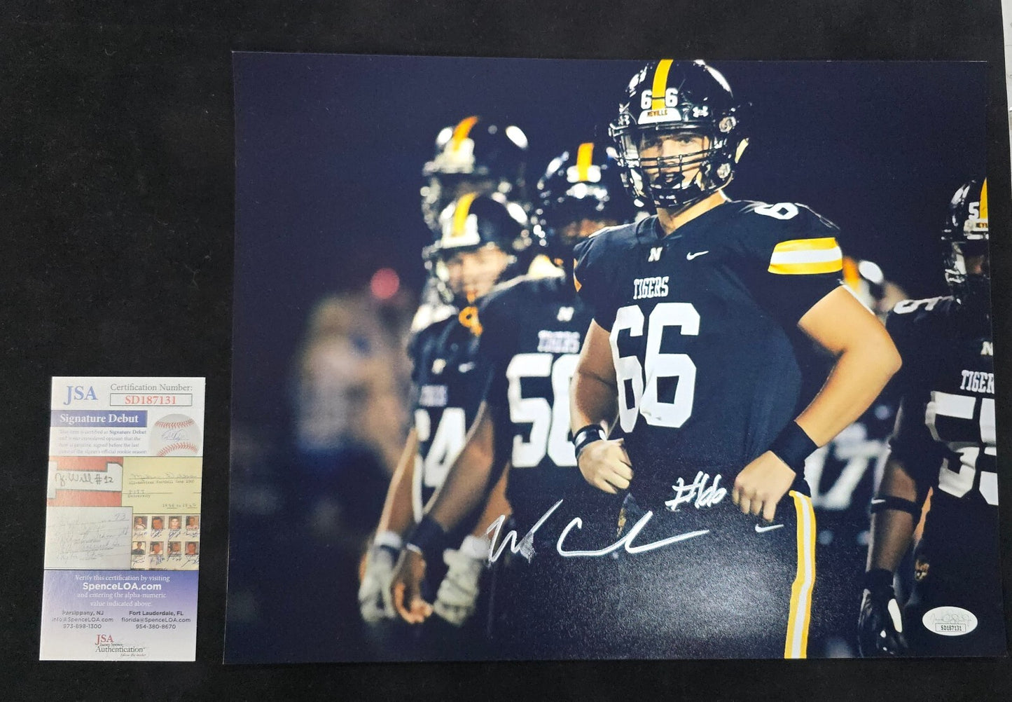 Neville Tigers Will Campbell Autographed Signed 11X14 Photo Jsa Coa