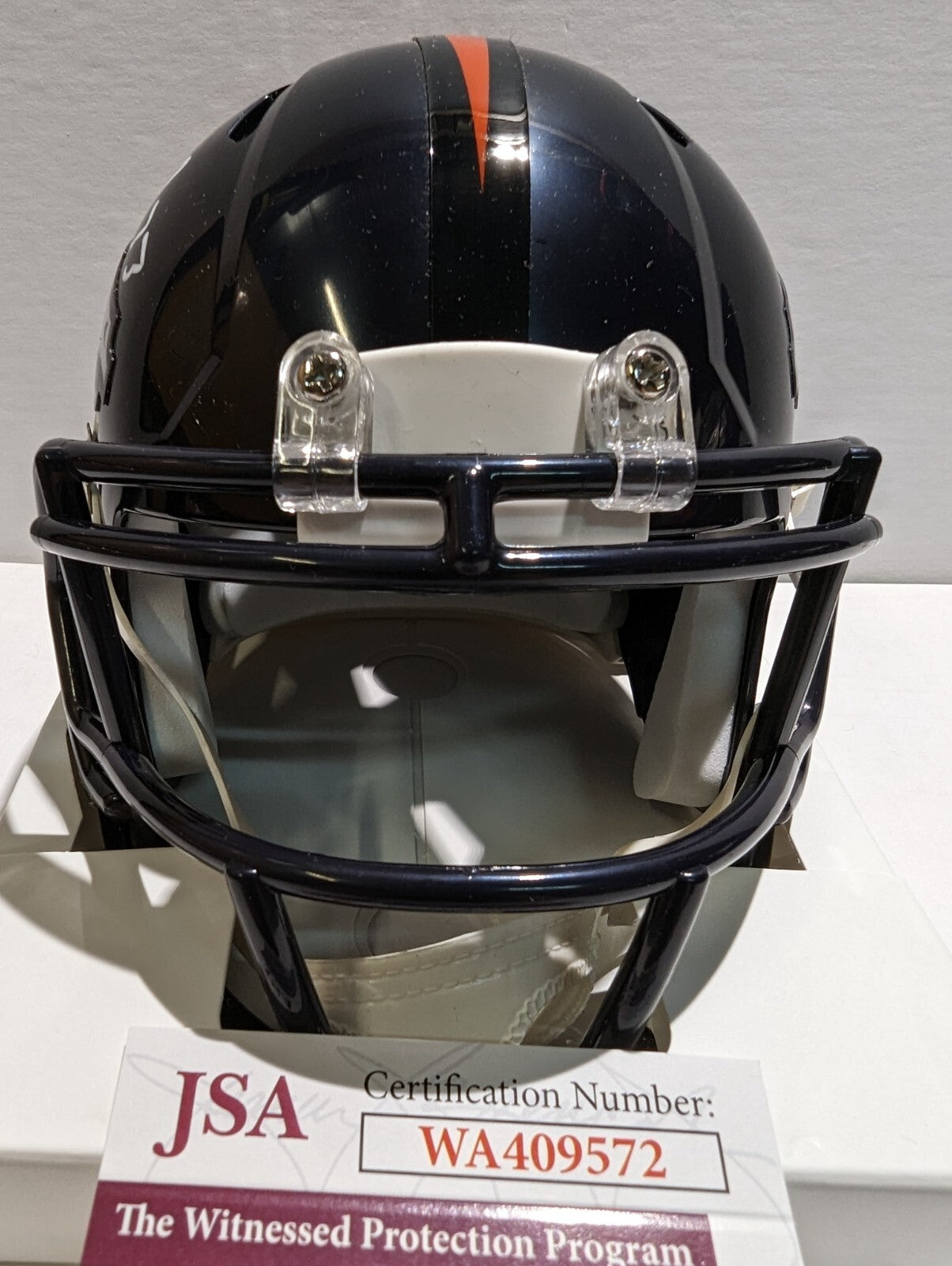 Denver Broncos Javonte Williams Autographed Speed Mini Helmet Jsa Coa