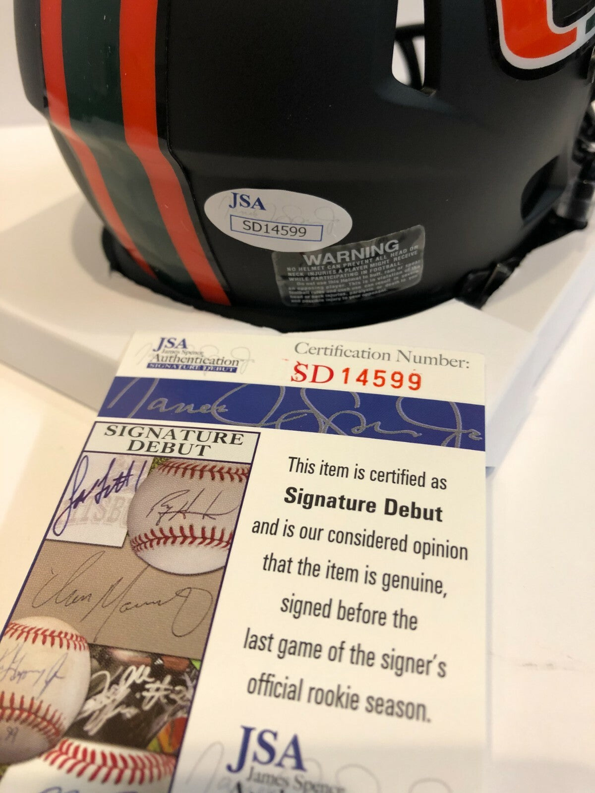 Greg Rousseau Autographed Signed Miami Hurricanes Mini Helmet Jsa Coa