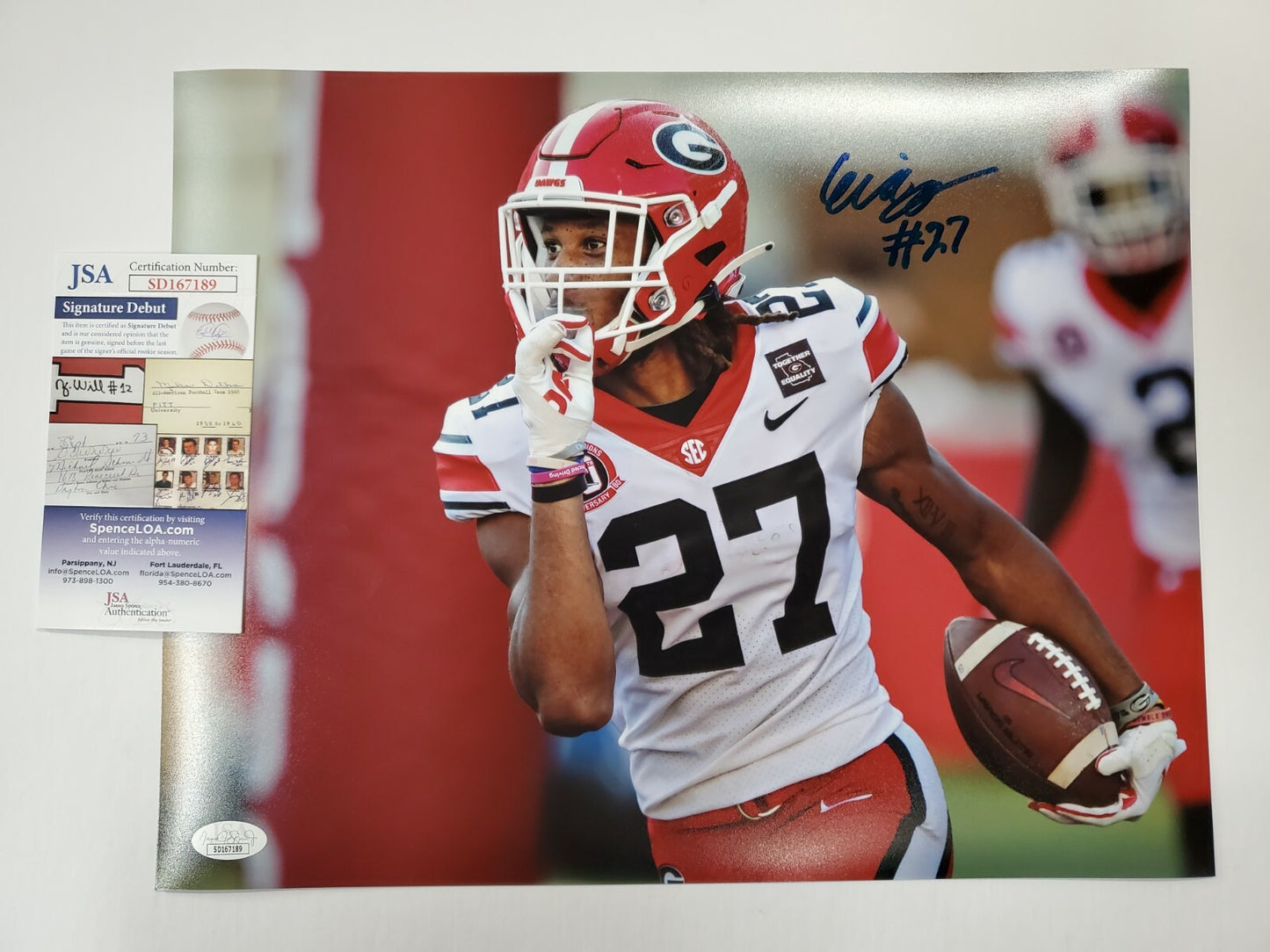 Georgia Bulldogs Eric Stokes Autographed Signed 11X14 Photo Jsa Coa