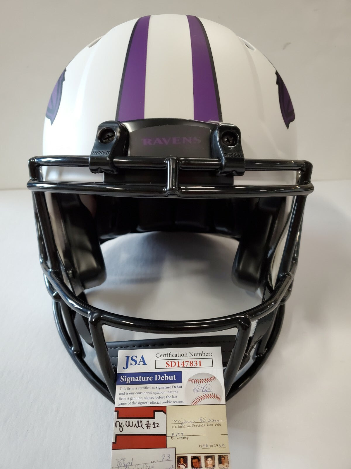 Baltimore Ravens Odafe Oweh Signed Full Size Lunar Authentic Helmet Jsa Coa