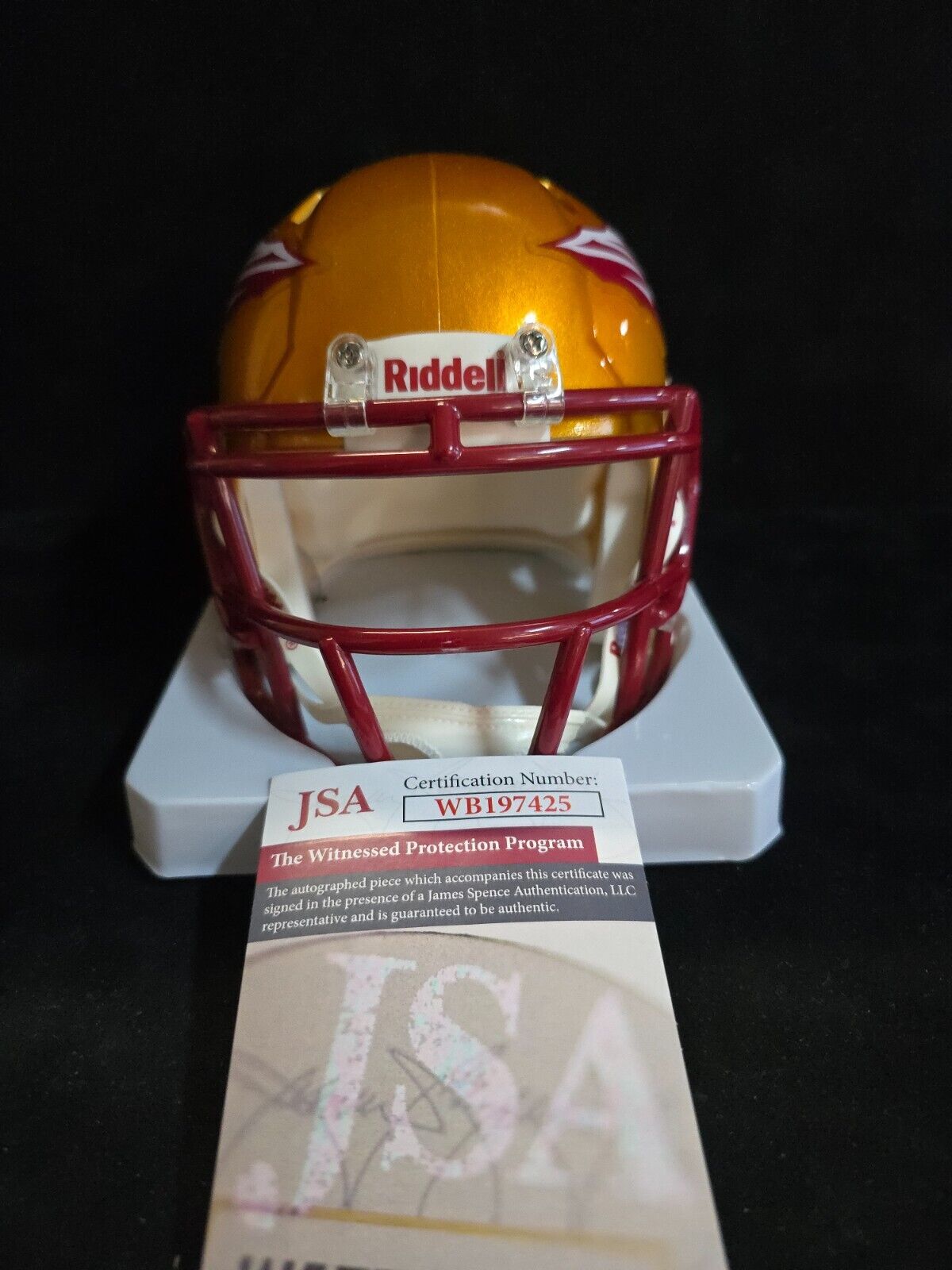 Florida State Seminoles Brian Burns Autographed Signed Flash Mini Helmet Jsa