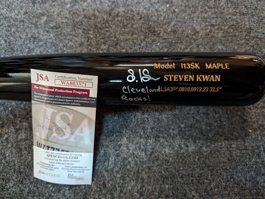 MVP Authentics Cleveland Guardians Steven Kwan Autographed Inscribed Baseball Bat Jsa Coa 427.50 sports jersey framing , jersey framing