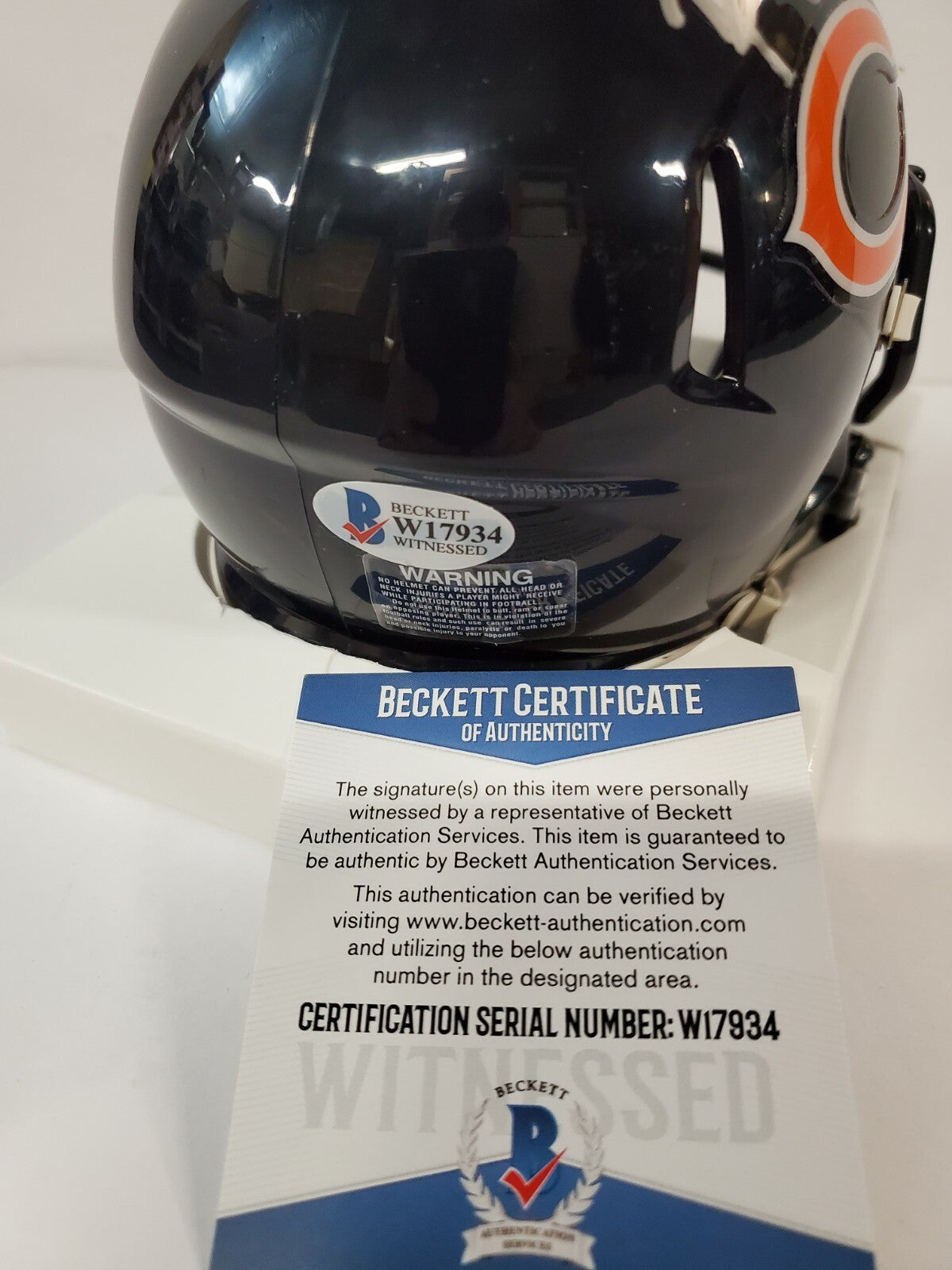 Brian Urlacher Signed Chicago Bears Speed Mini Helmet Beckett Coa