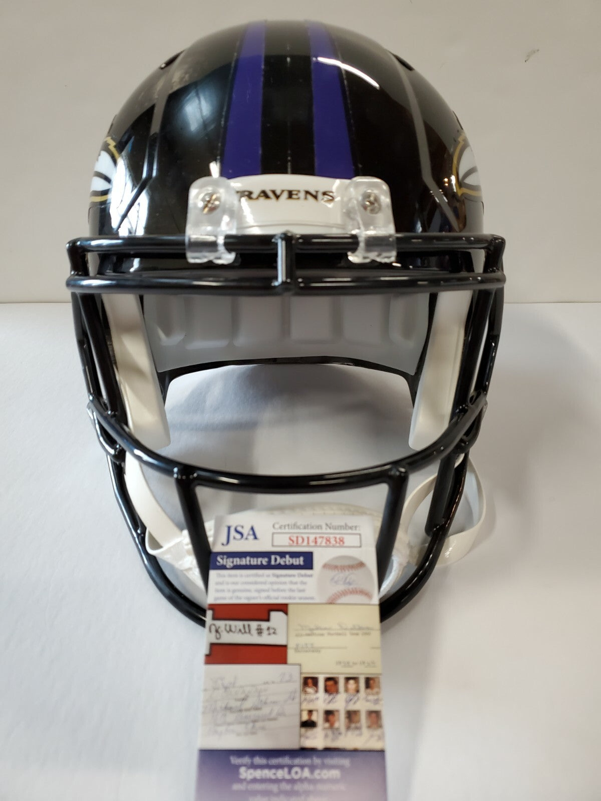 Baltimore Ravens Odafe Oweh Signed Full Size Speed Replica Helmet Jsa Coa