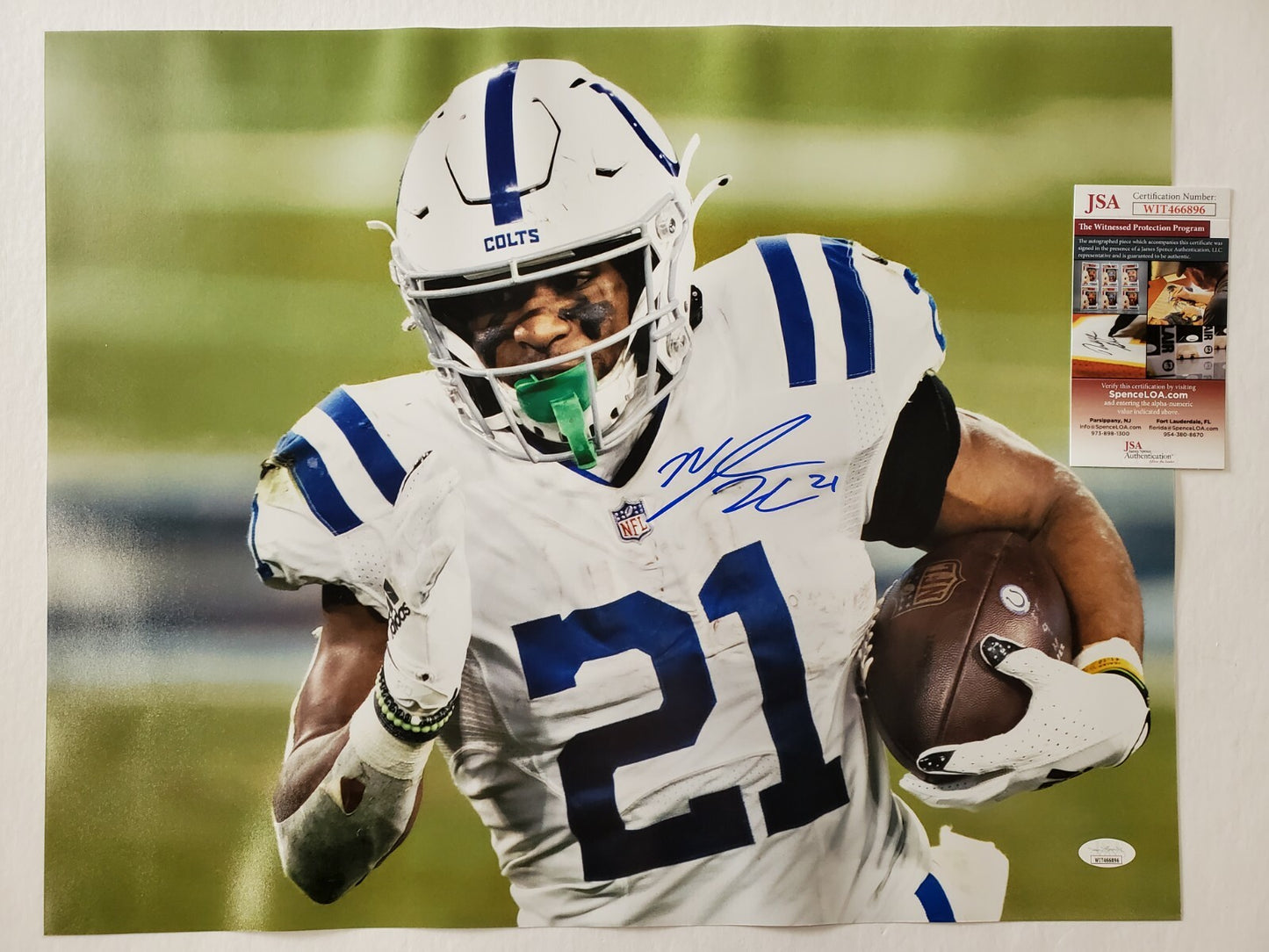 Indianapolis Colts Nyheim Hines Autographed Signed 16X20 Photo Jsa Coa