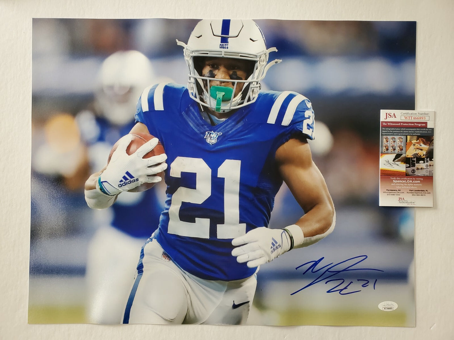 Indianapolis Colts Nyheim Hines Autographed Signed 16X20 Photo Jsa Coa