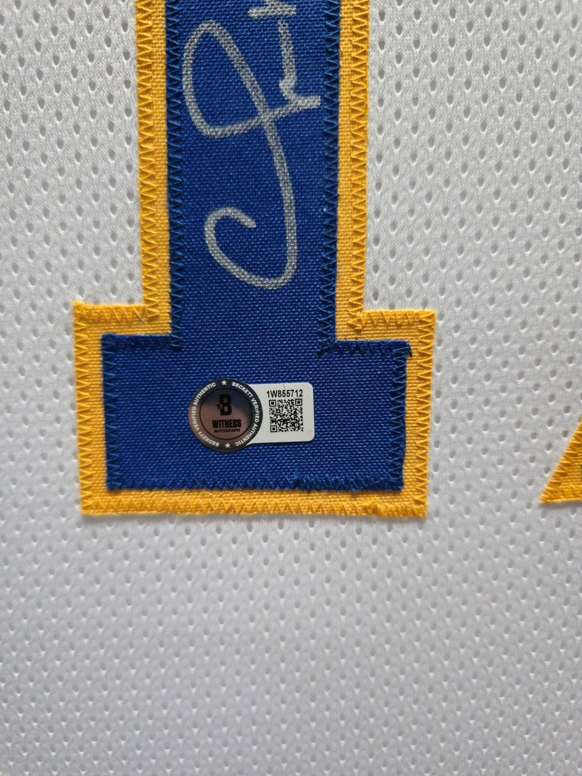 Framed Golden State Warriors Chris Mullin Autographed Signed Jersey Bas Coa