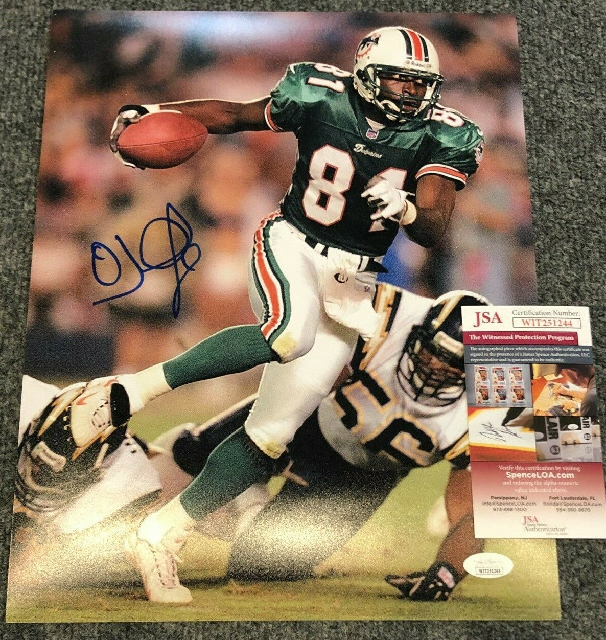 Miami Dolphins Oj Mcduffie Autographed Signed 11X14 Photo Jsa Coa