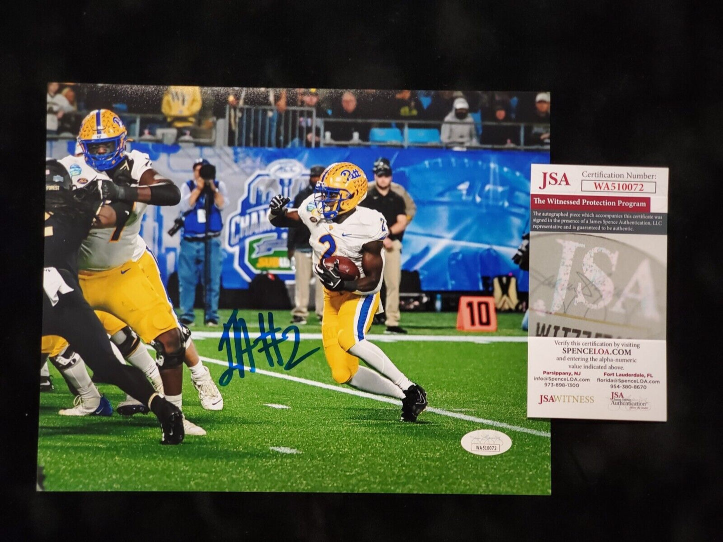 Pitt Panthers Israel "Izzy" Abanikanda Signed 8X10 Photo Jsa Coa