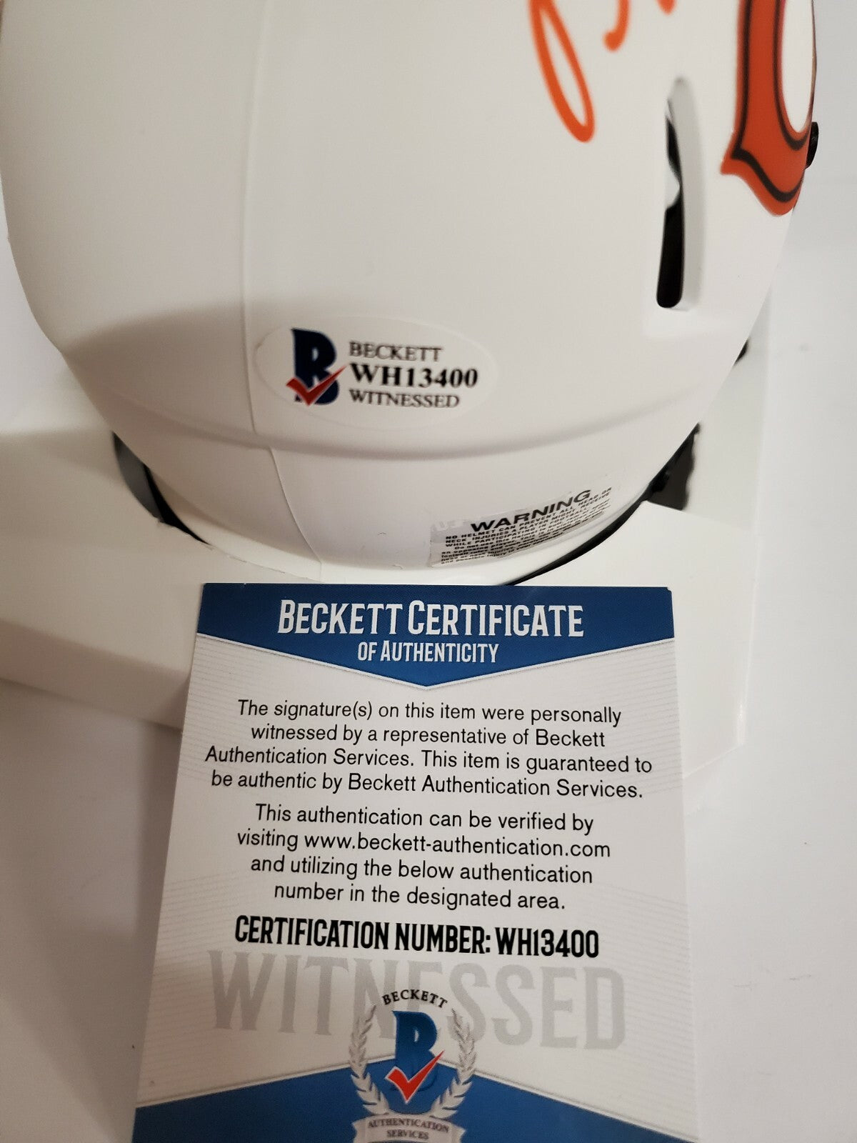 David Montgomery Signed Chicago Bears Lunar Eclipse Mini Helmet Beckett Coa