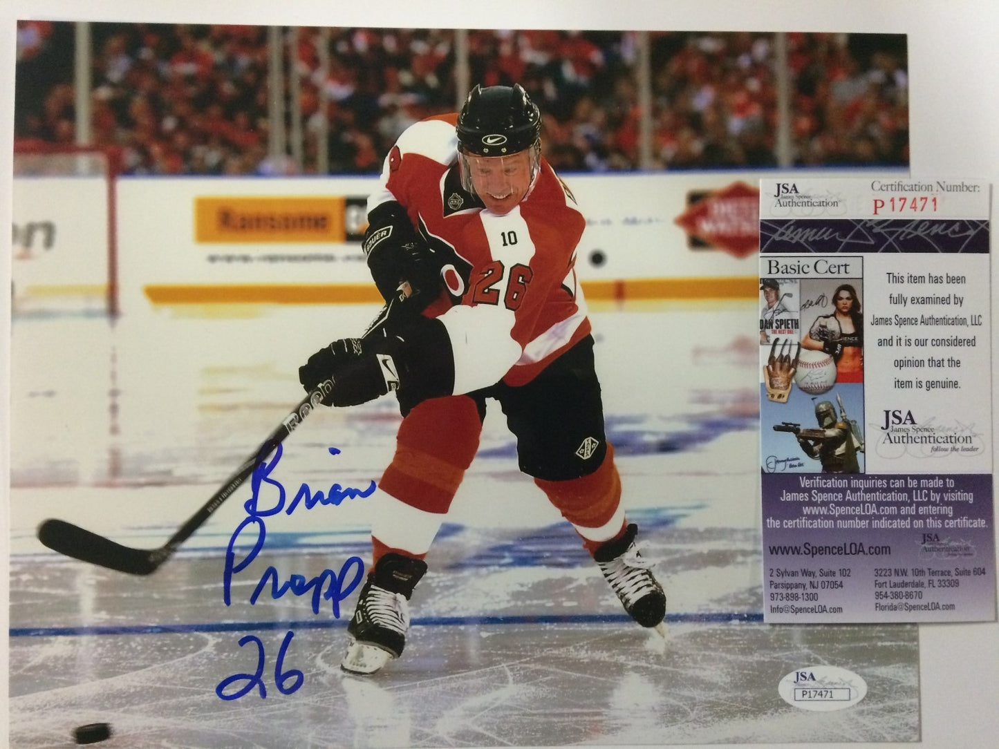 Brian Propp Autographed Signed Philadelphia Flyers 8X10 Photo Jsa Coa