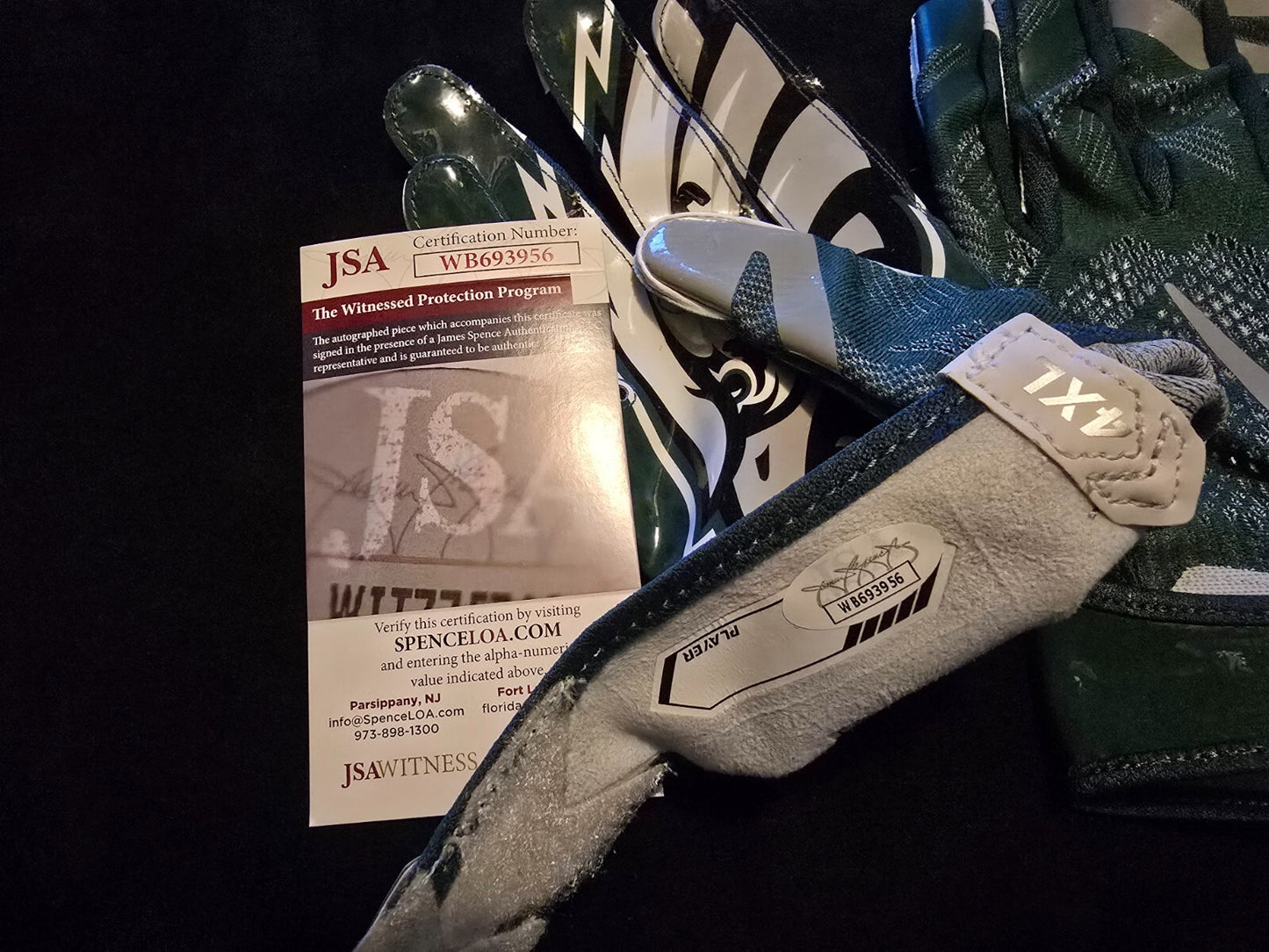 Philadelphia Eagles Nolan Smith Jr Autographed Signed Gloves Jsa Coa
