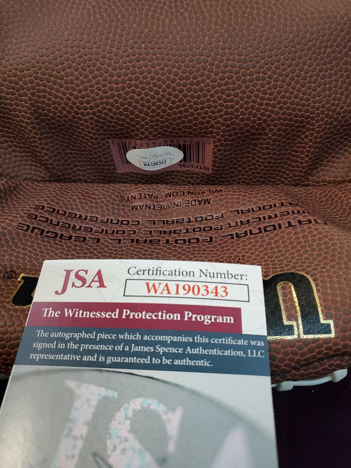 Tampa Bay Buccaneers Jamel Dean Signed Football Jsa Coa