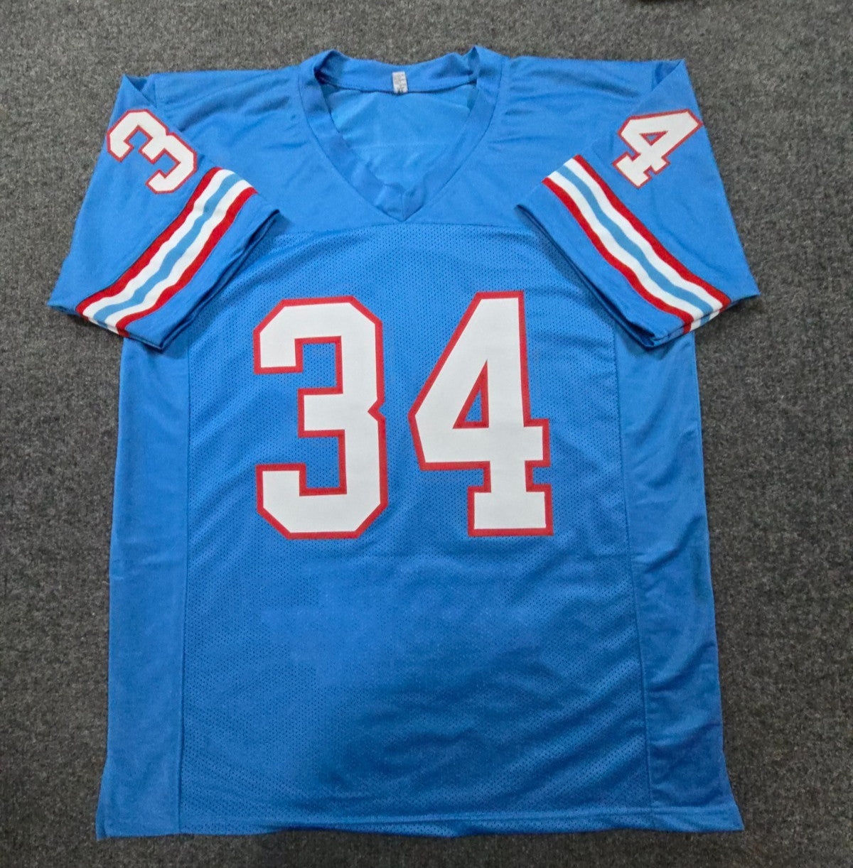 Houston Oilers Earl Campbell Autographed Signed Stat Jersey Jsa Coa