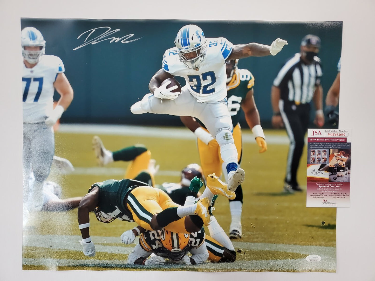 Detroit Lions D'andre Swift Autographed Signed 16X20 Photo Jsa Coa