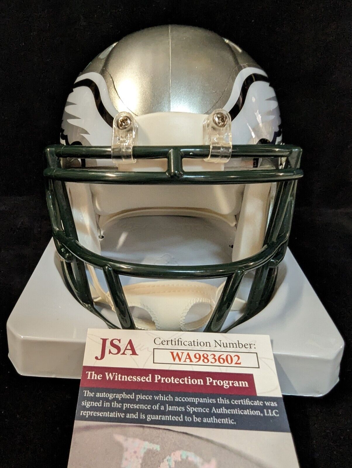 MVP Authentics Philadelphia Eagles Nolan Smith Jr Autographed Signed Flash Mini Helmet Jsa Coa 117 sports jersey framing , jersey framing