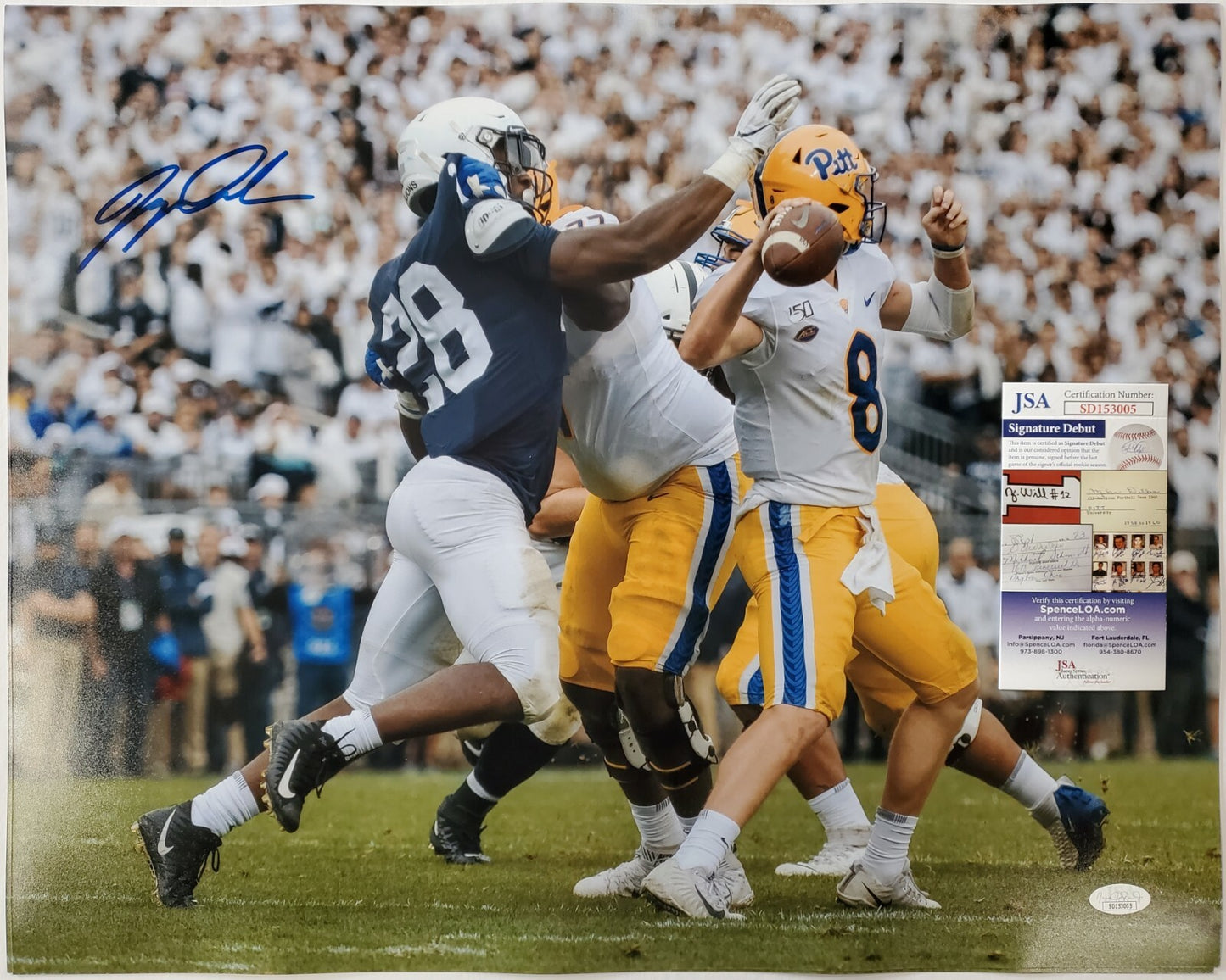 Penn State Autographed Signed Odafe Jayson Oweh 16X20 Photo Jsa Coa