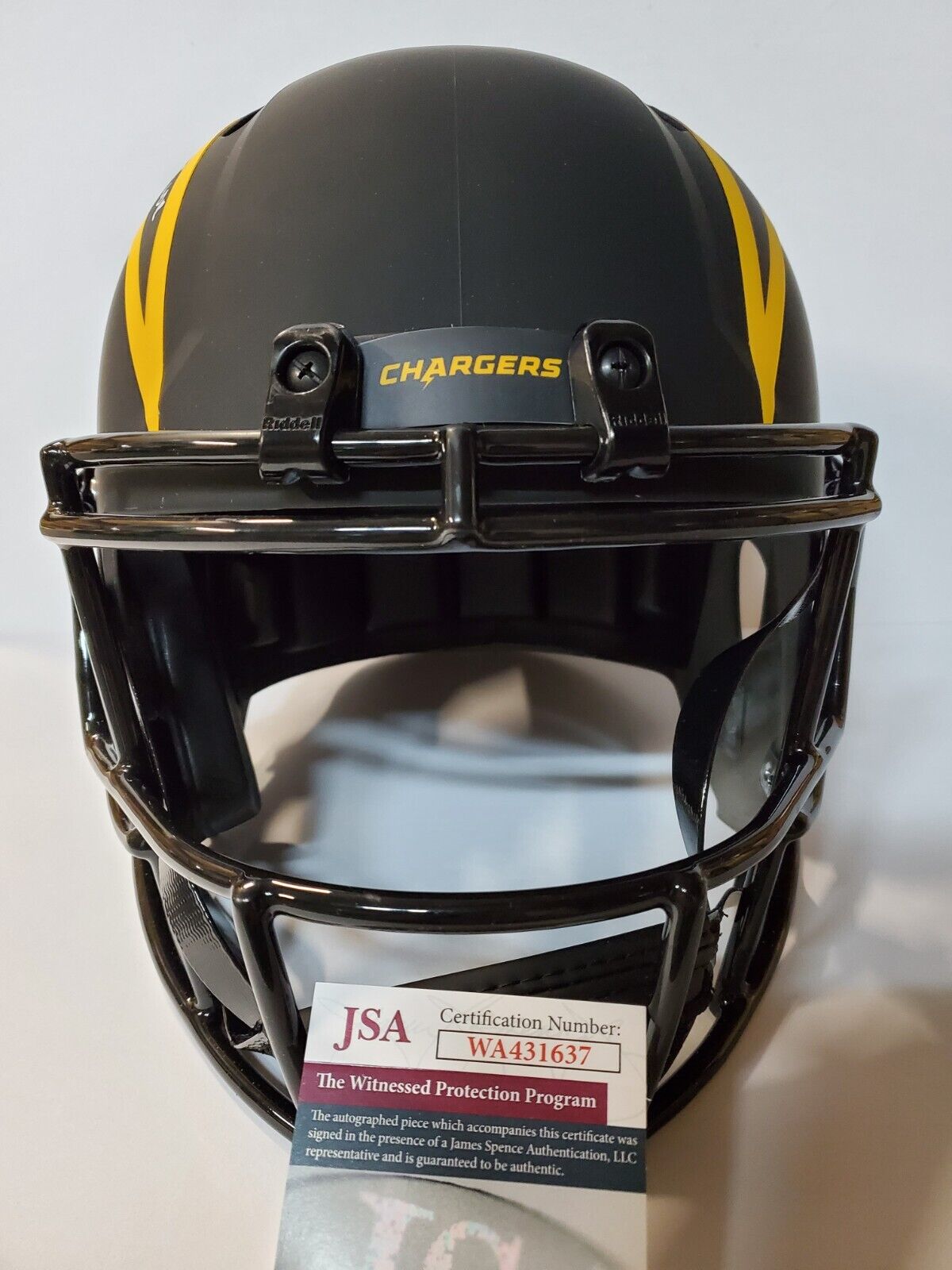 San Diego Chargers Eric Weddle Signed 3X Insc Full Sz Eclipse Rep Helmet Jsa Coa