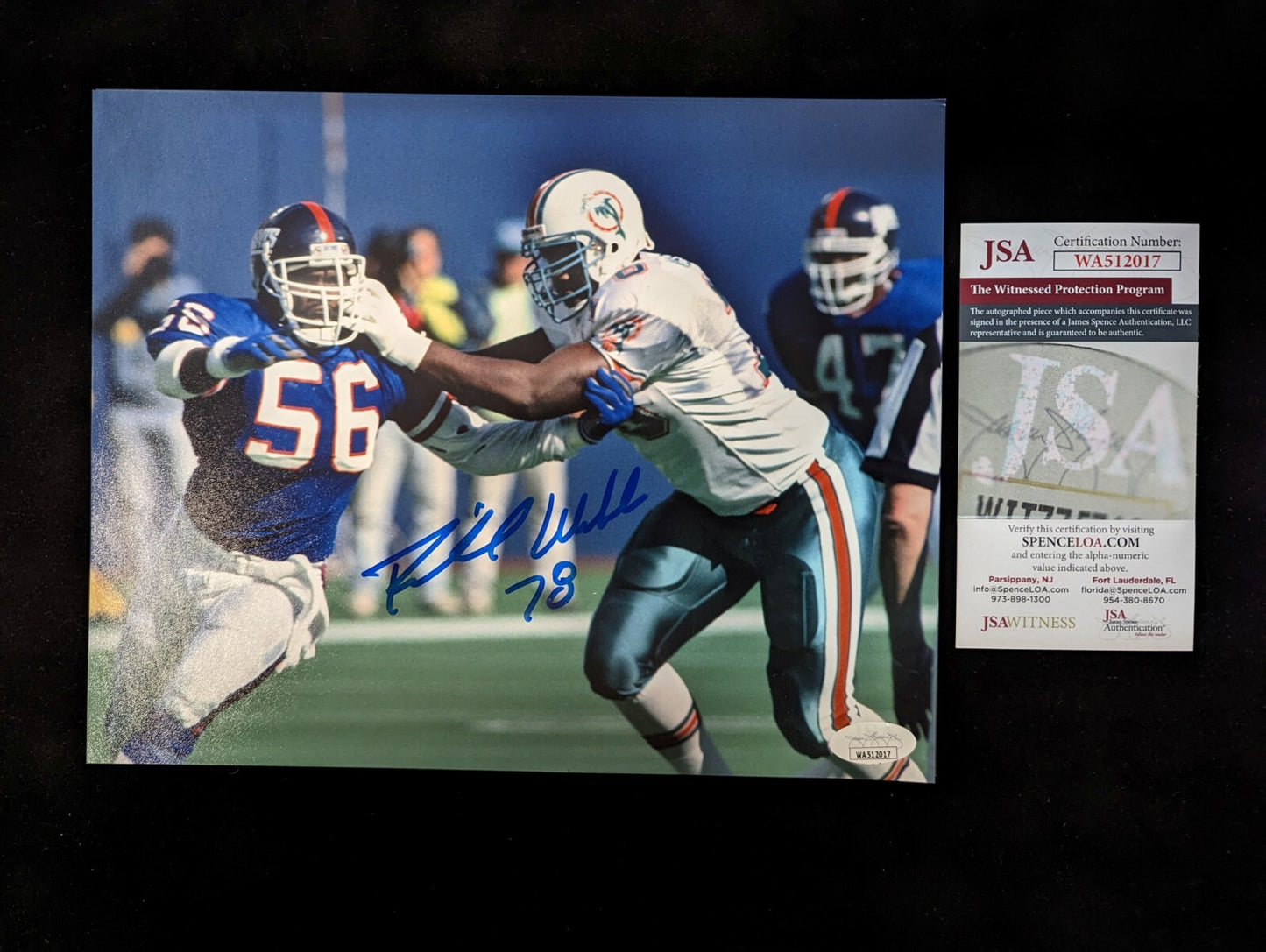 Miami Dolphins Richmond Webb Autographed Signed 8X10 Photo Jsa Coa