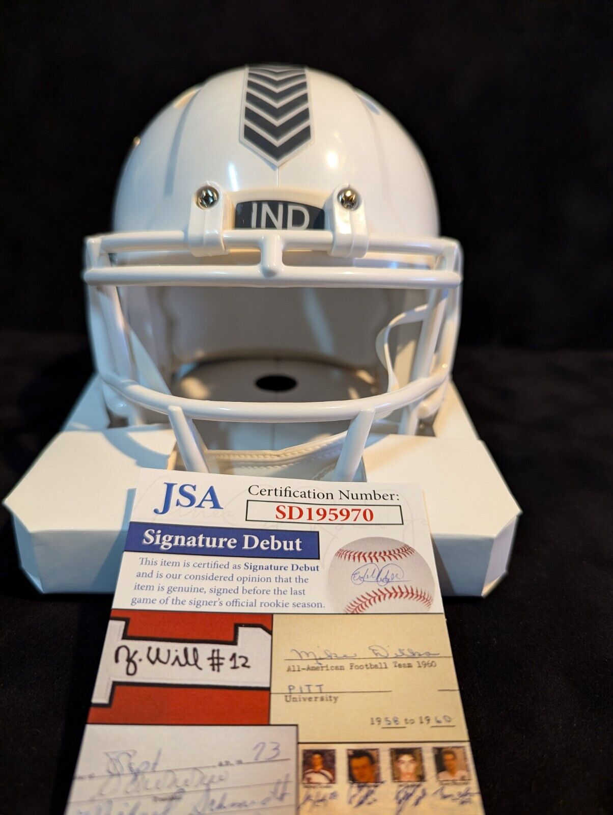 Indianapolis Colts Laiatu Latu Autographed Signed Salute Mini Helmet Jsa Coa