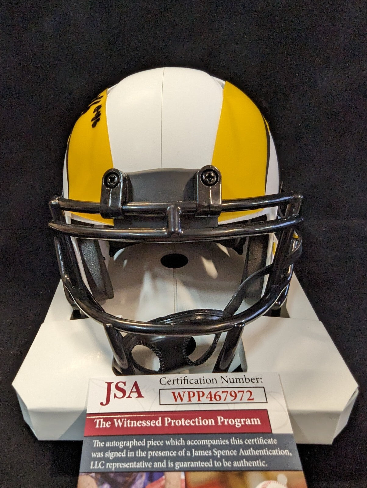 Los Angeles Rams Grant Haley Autographed Lunar Mini Helmet Jsa Coa