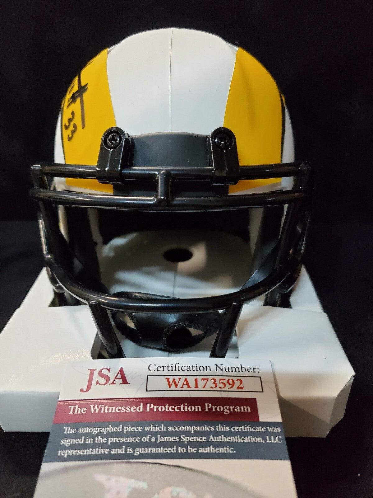 Los Angeles Rams Nick Scott Autographed Lunar Mini Helmet Jsa Coa