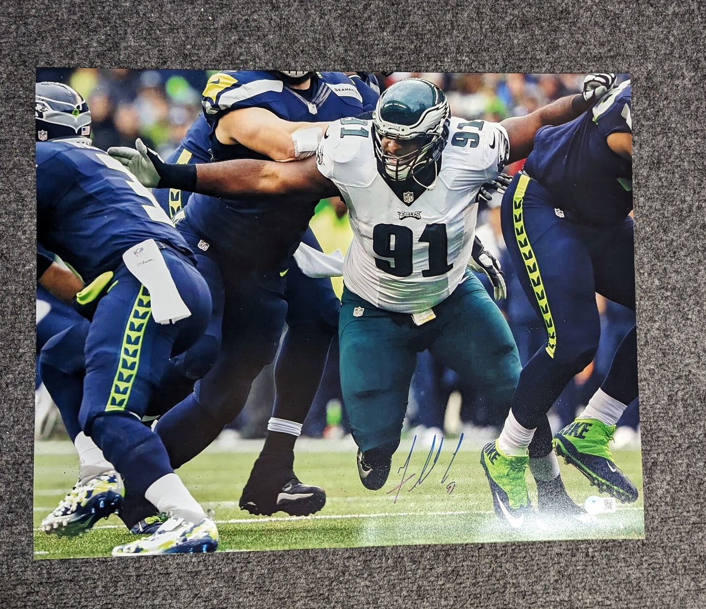 Philadelphia Eagles Fletcher Cox Autographed Signed 16X20 Photo Beckett Holo