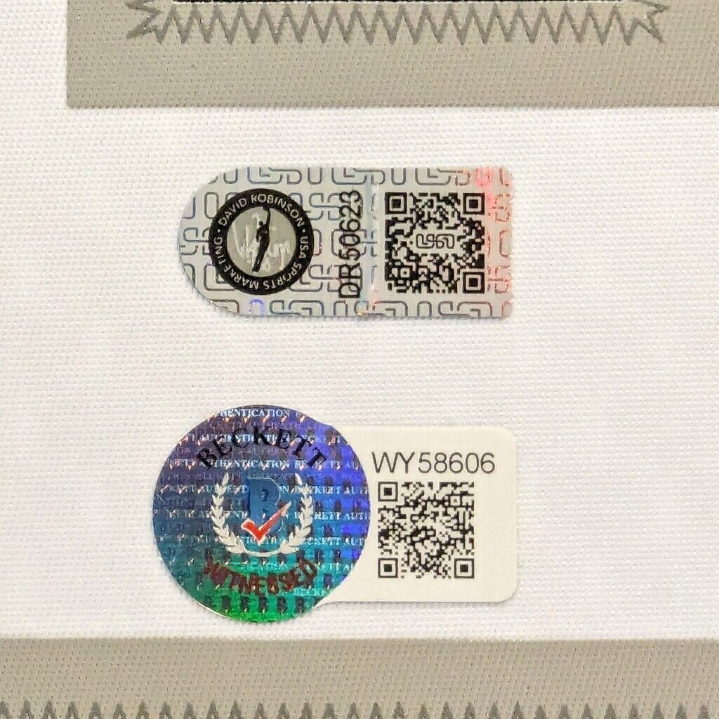 MVP Authentics Suede Framed San Antonio Spurs David Robinson Autographed Jersey Beckett Holo 1125 sports jersey framing , jersey framing