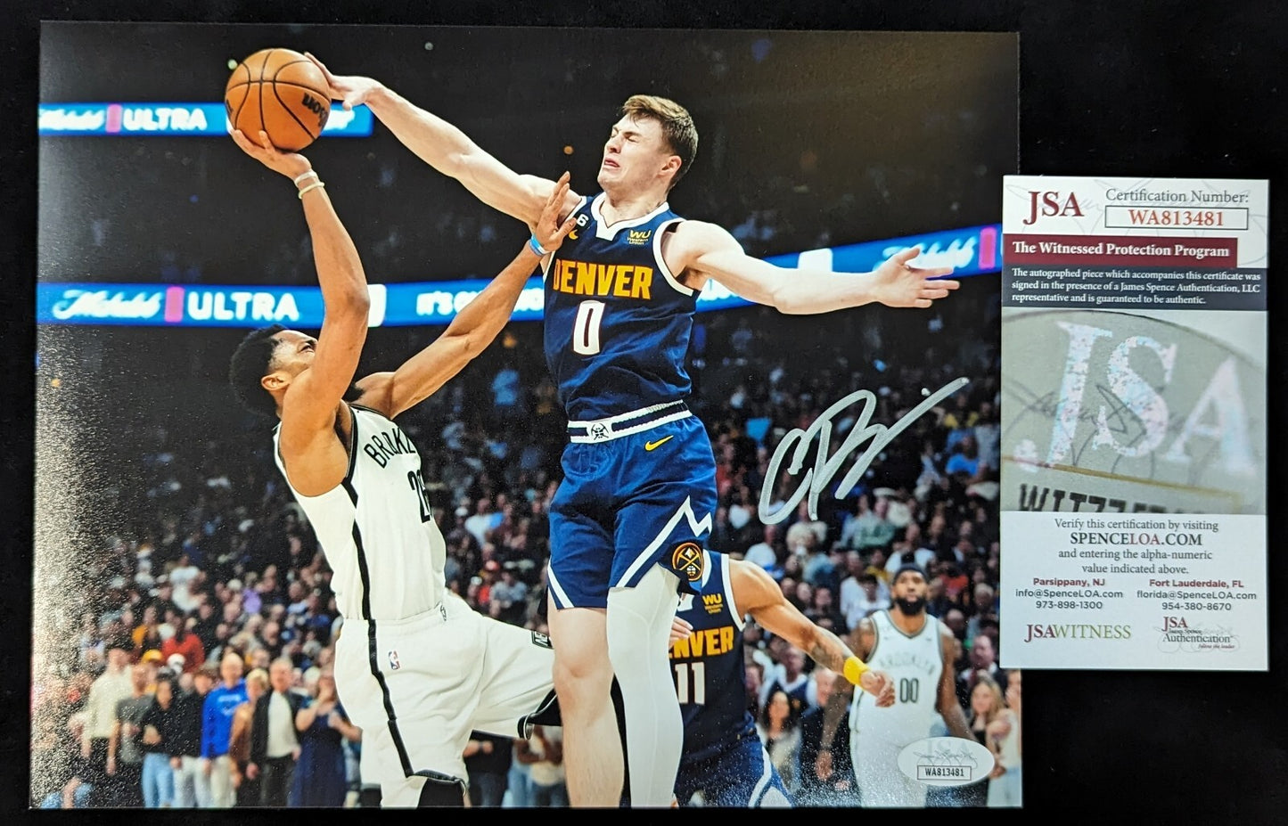 Denver Nuggets Christian Braun Autographed Signed 8X10 Photo Jsa Coa