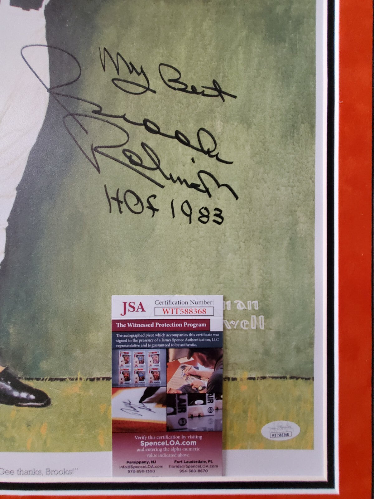 Framed Brooks Robinson Signed Baltimore Orioles 16X20 Photo Jsa Coa