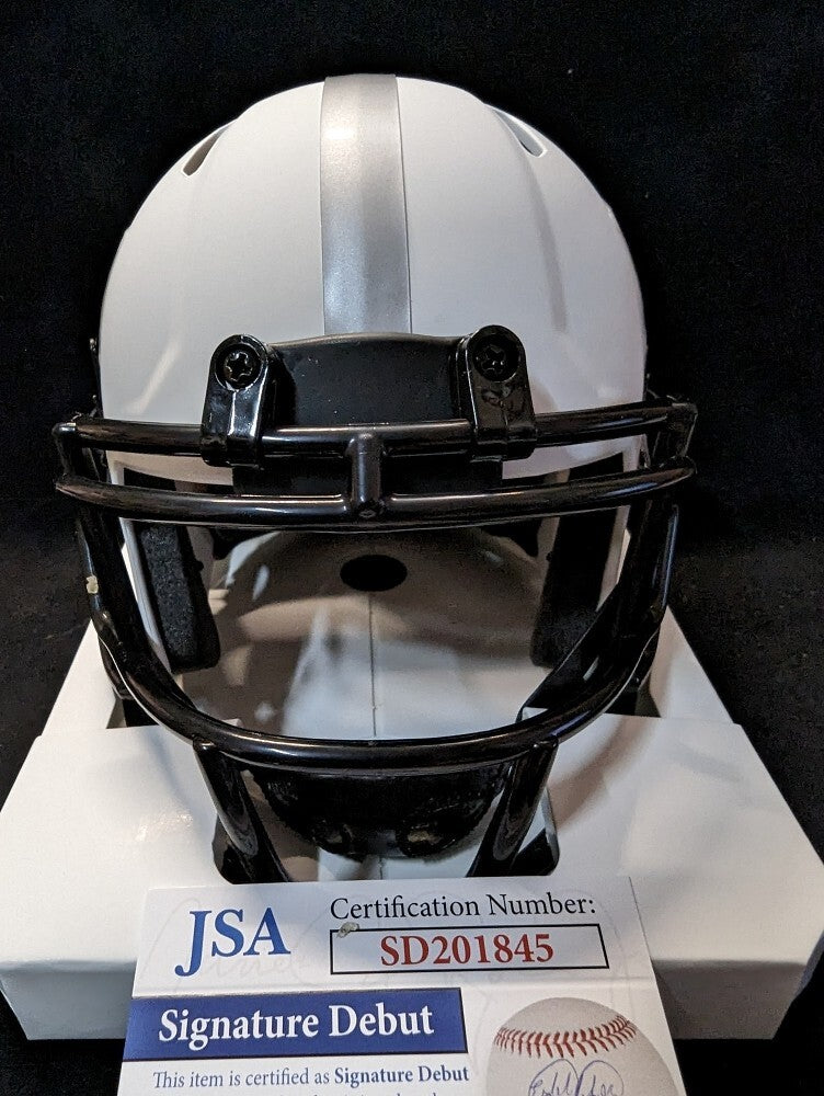 Las Vegas Raiders Chris Smith Autographed Signed Lunar Mini Helmet Jsa Coa Sil